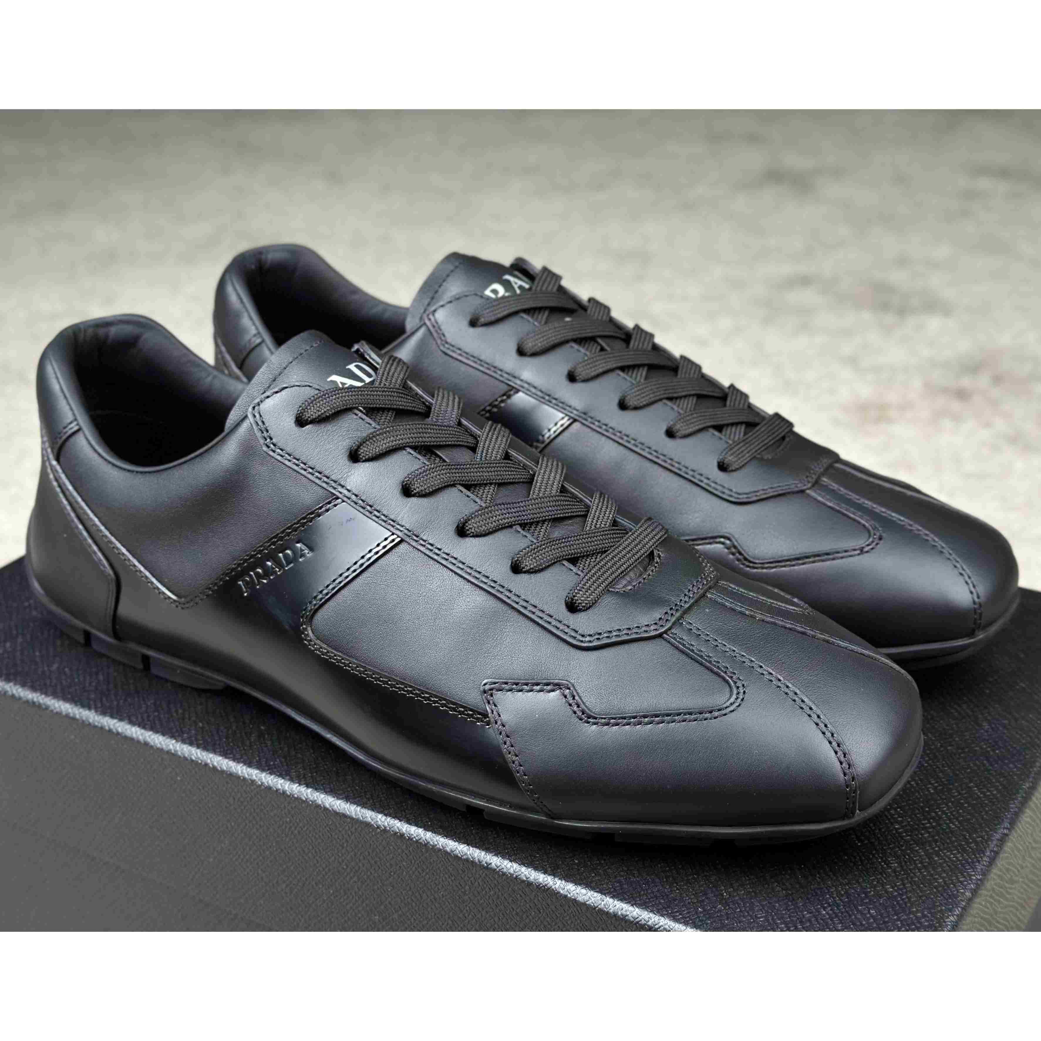 Prada Leather Male Sneaker - DopestKickz