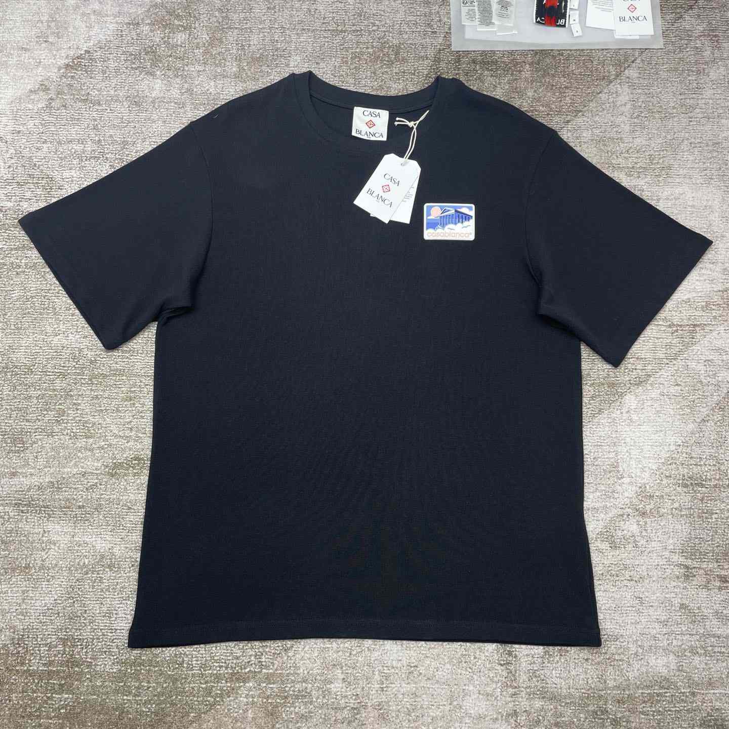 Casablanca Black Greek Temple Applique Jersey T-Shirt   C979 - DopestKickz