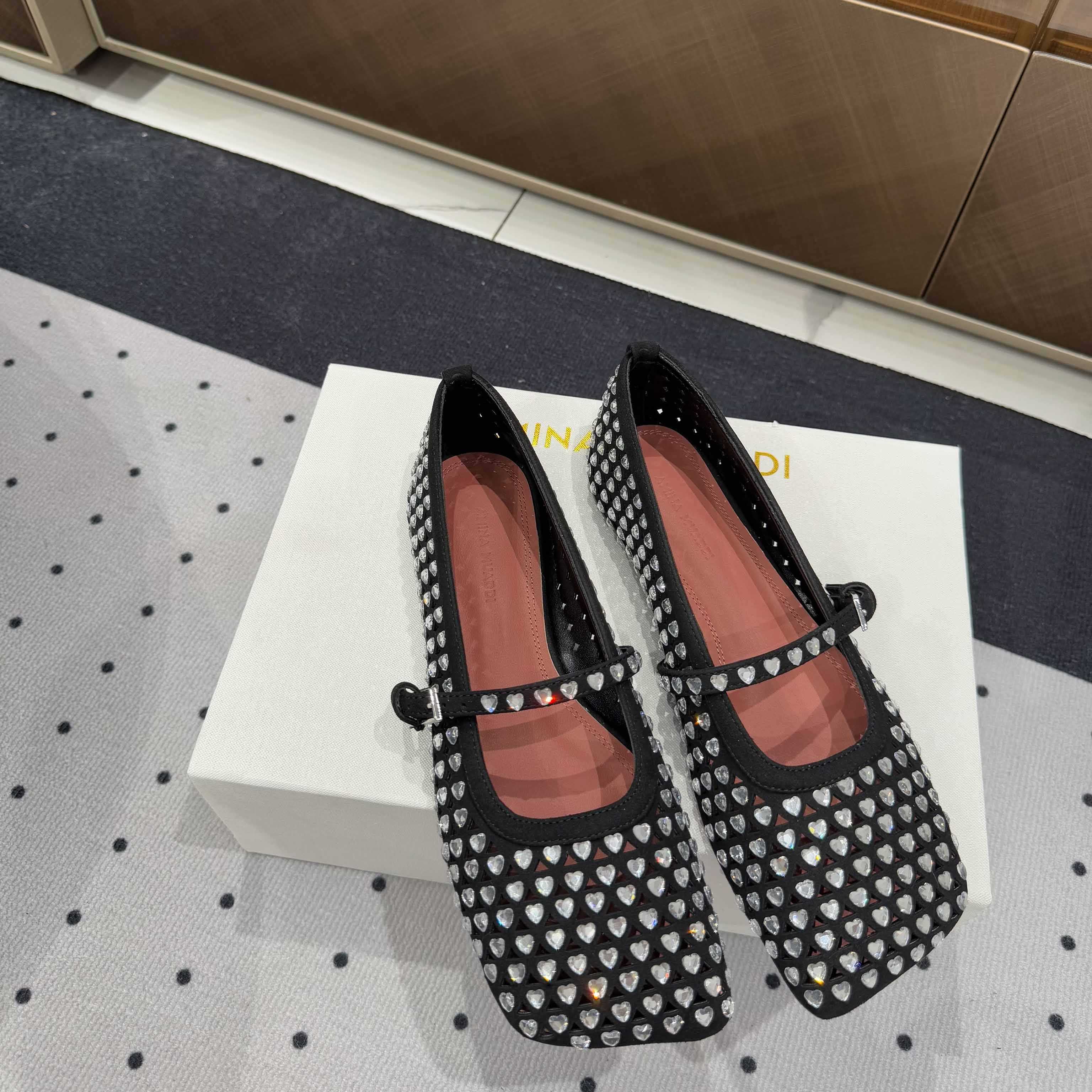 Amina Muaddi Ane Ballerina Shoes - DopestKickz