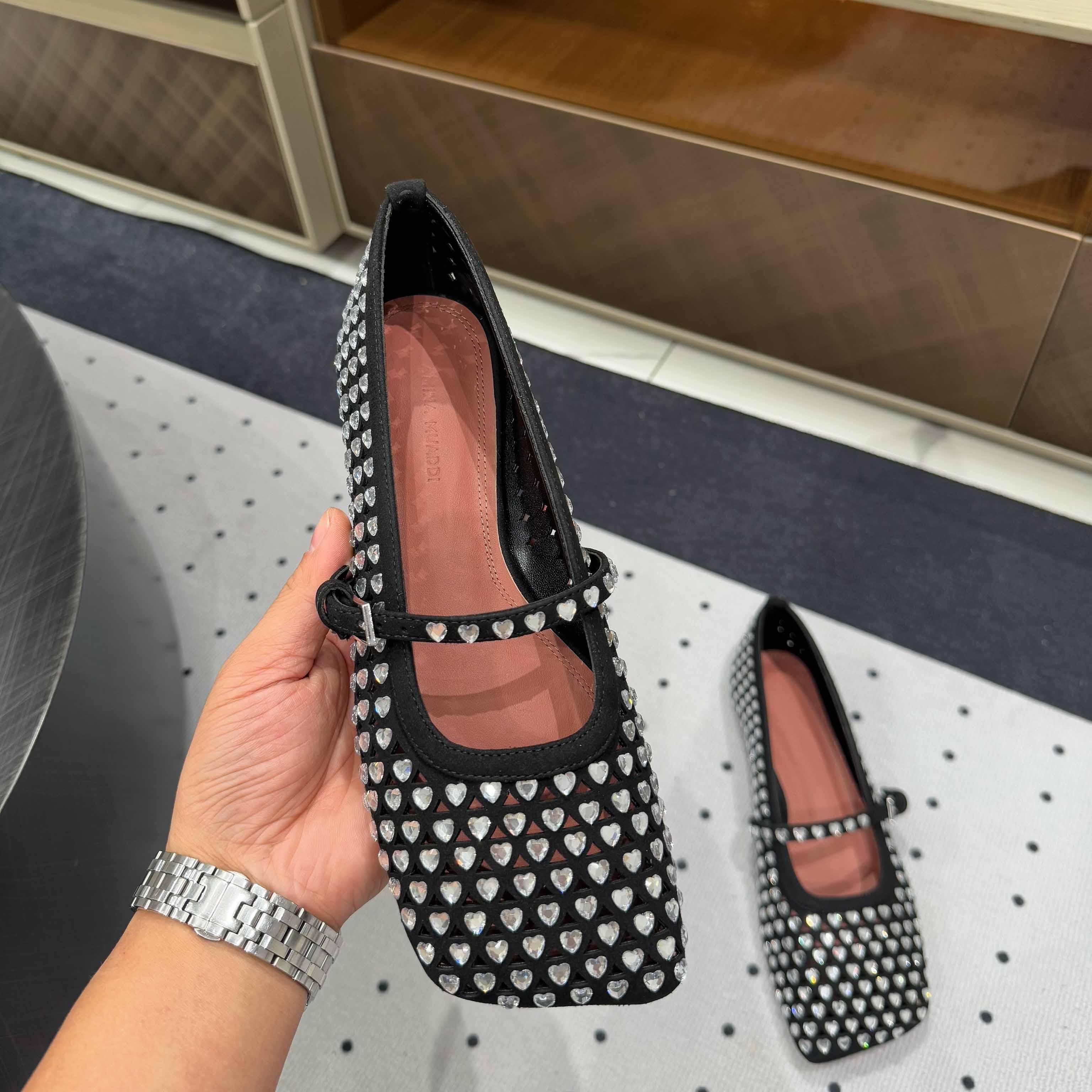 Amina Muaddi Ane Ballerina Shoes - DopestKickz