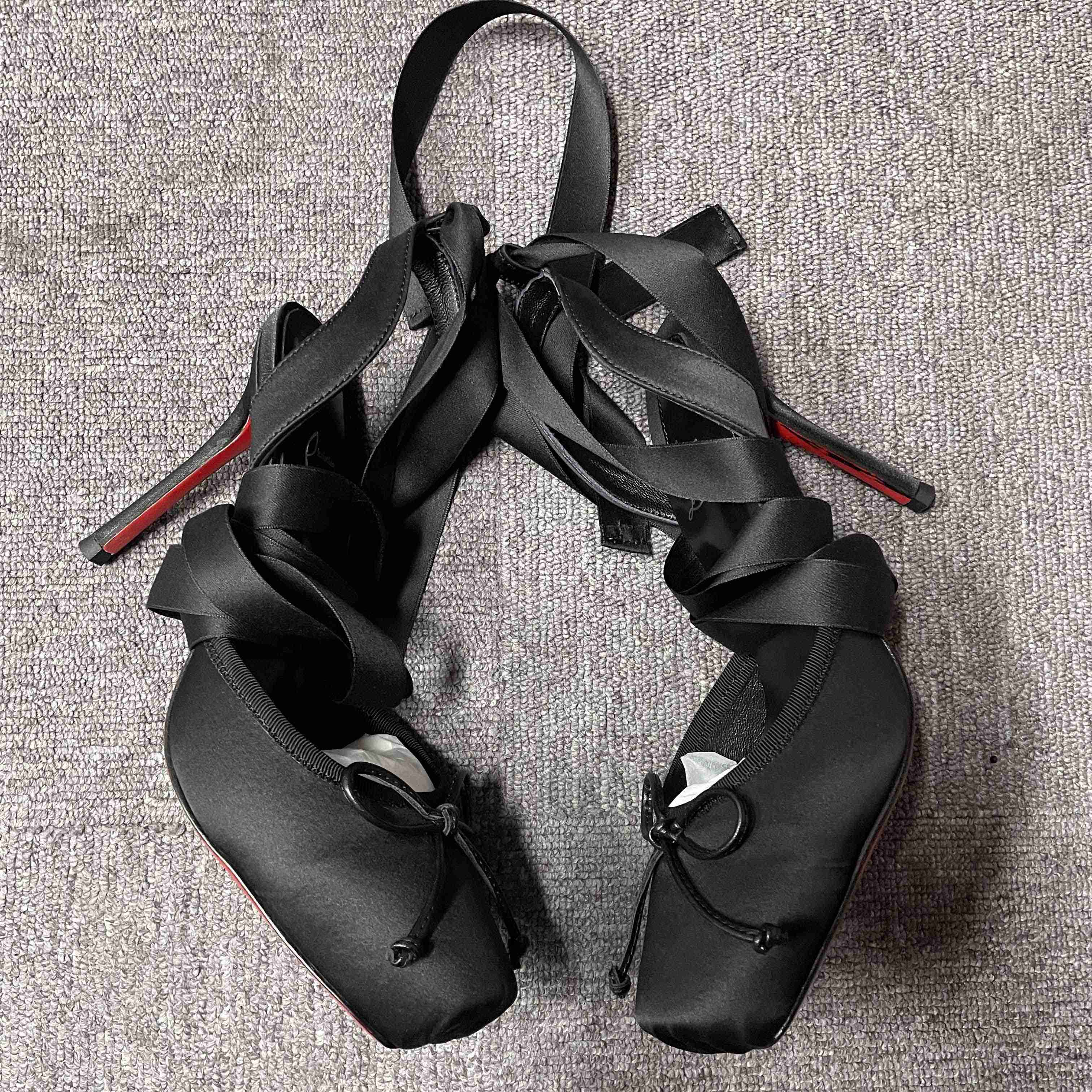 Christian Louboutin Cassia Lace-Up Slingback Pumps - DopestKickz