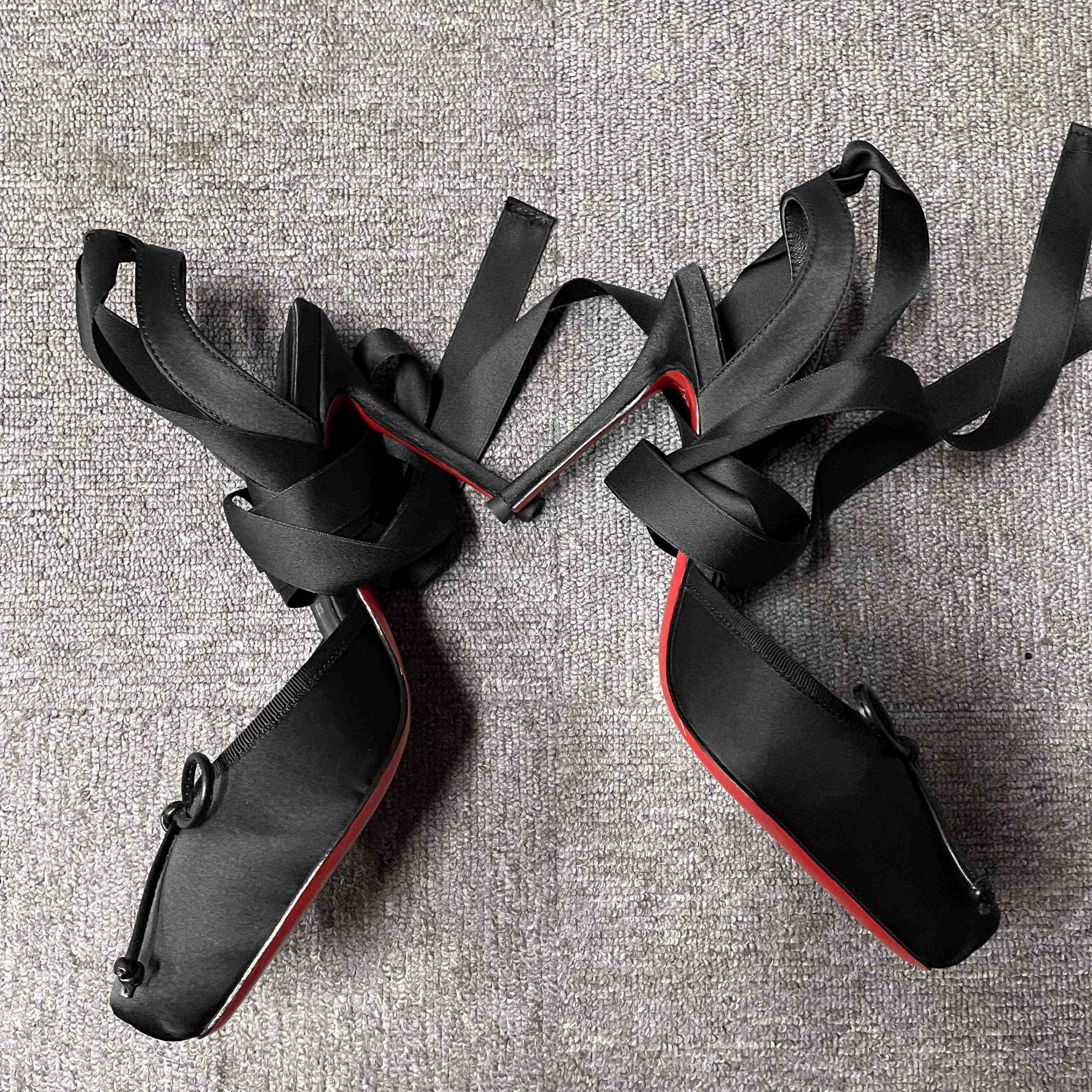 Christian Louboutin Cassia Lace-Up Slingback Pumps - DopestKickz