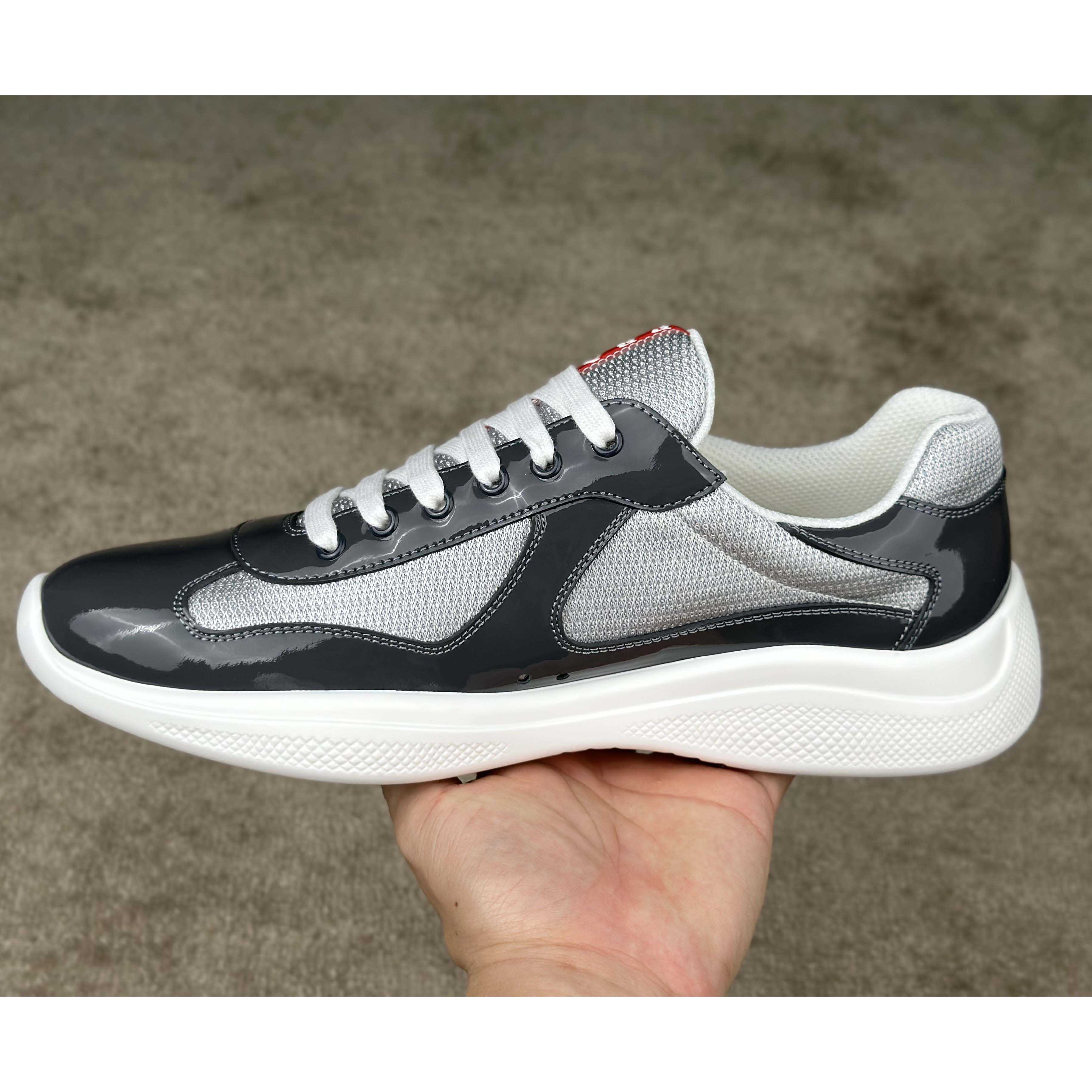 Prada Patent leather And Technical Fabric Prada America's Cup Sneakers - DopestKickz