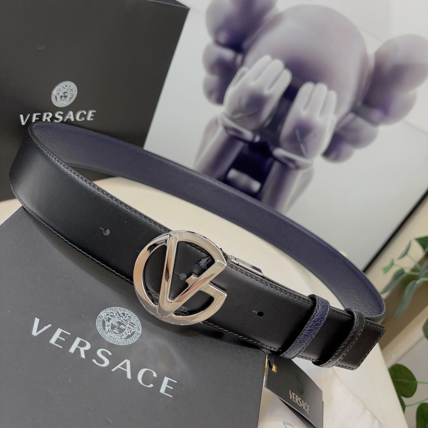 Versace Leather Belt   40mm - DopestKickz