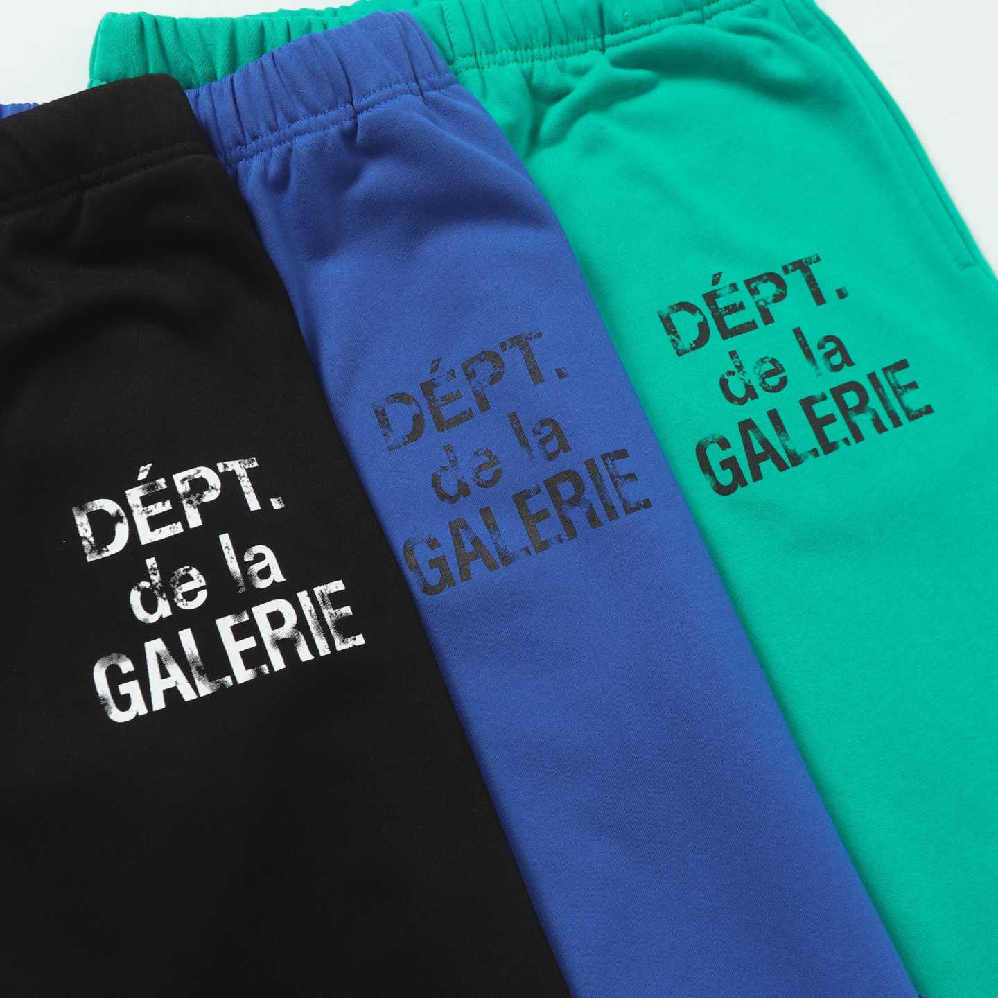 Gallery Dept. Flared Denim-Panelled Logo-Print Cotton-Jersey Sweatpants - DopestKickz