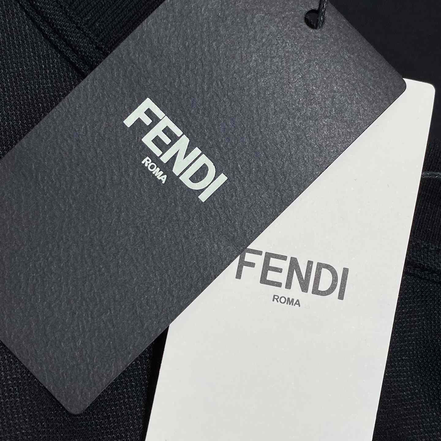 Fendi Black Jersey Polo Shirt - DopestKickz
