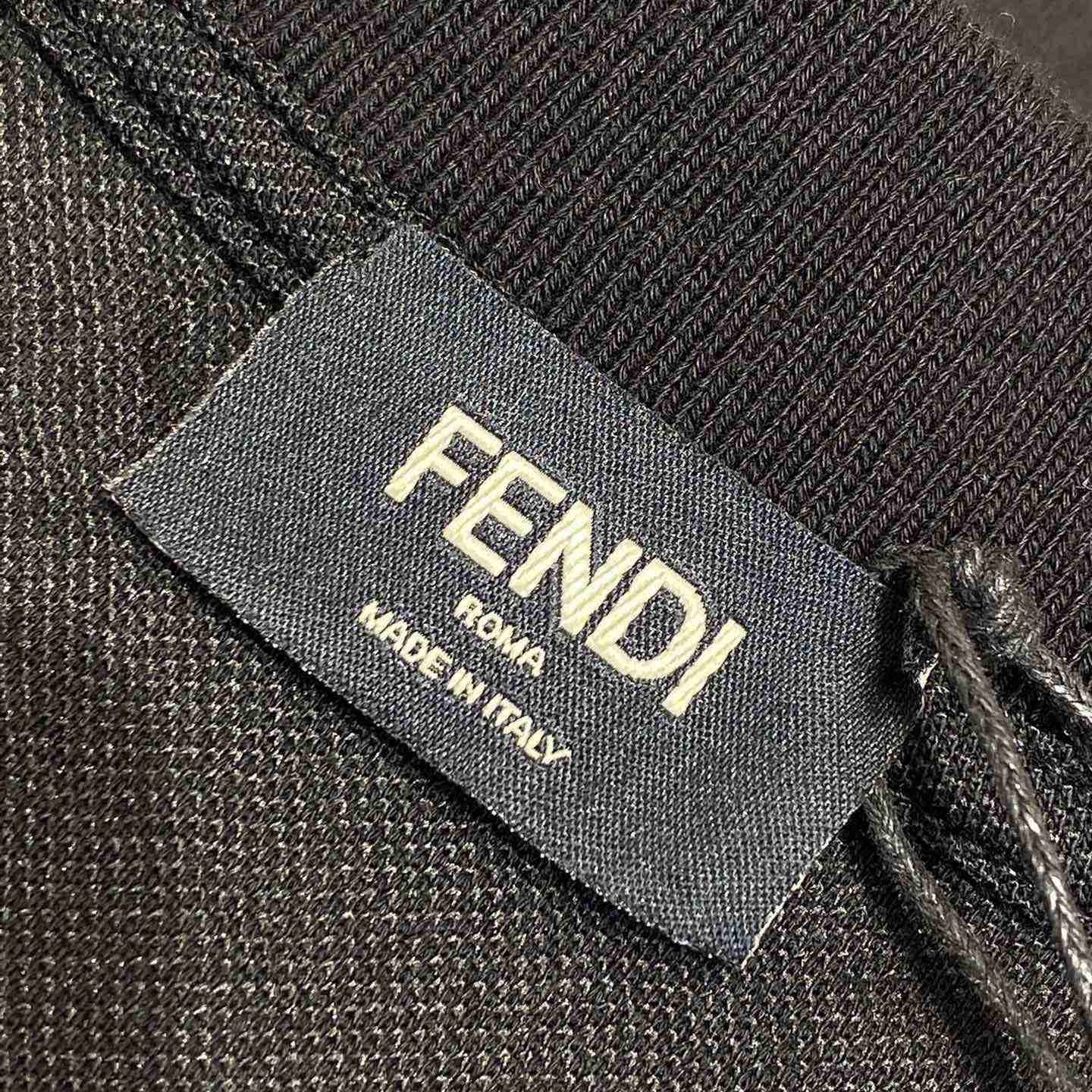 Fendi Black Jersey Polo Shirt - DopestKickz