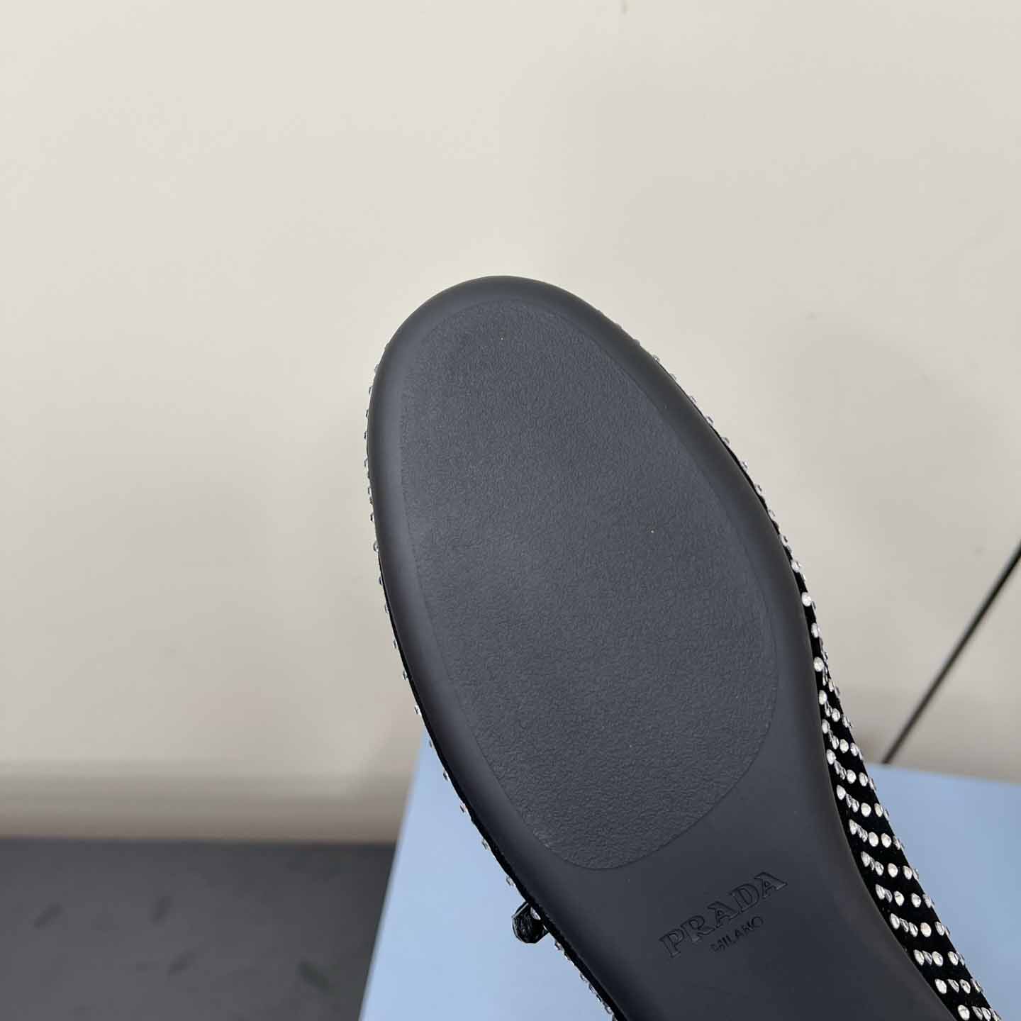 Prada Suede Ballerinas With Crystals - DopestKickz