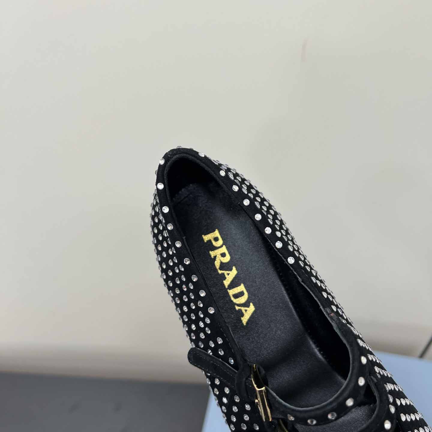 Prada Suede Ballerinas With Crystals - DopestKickz