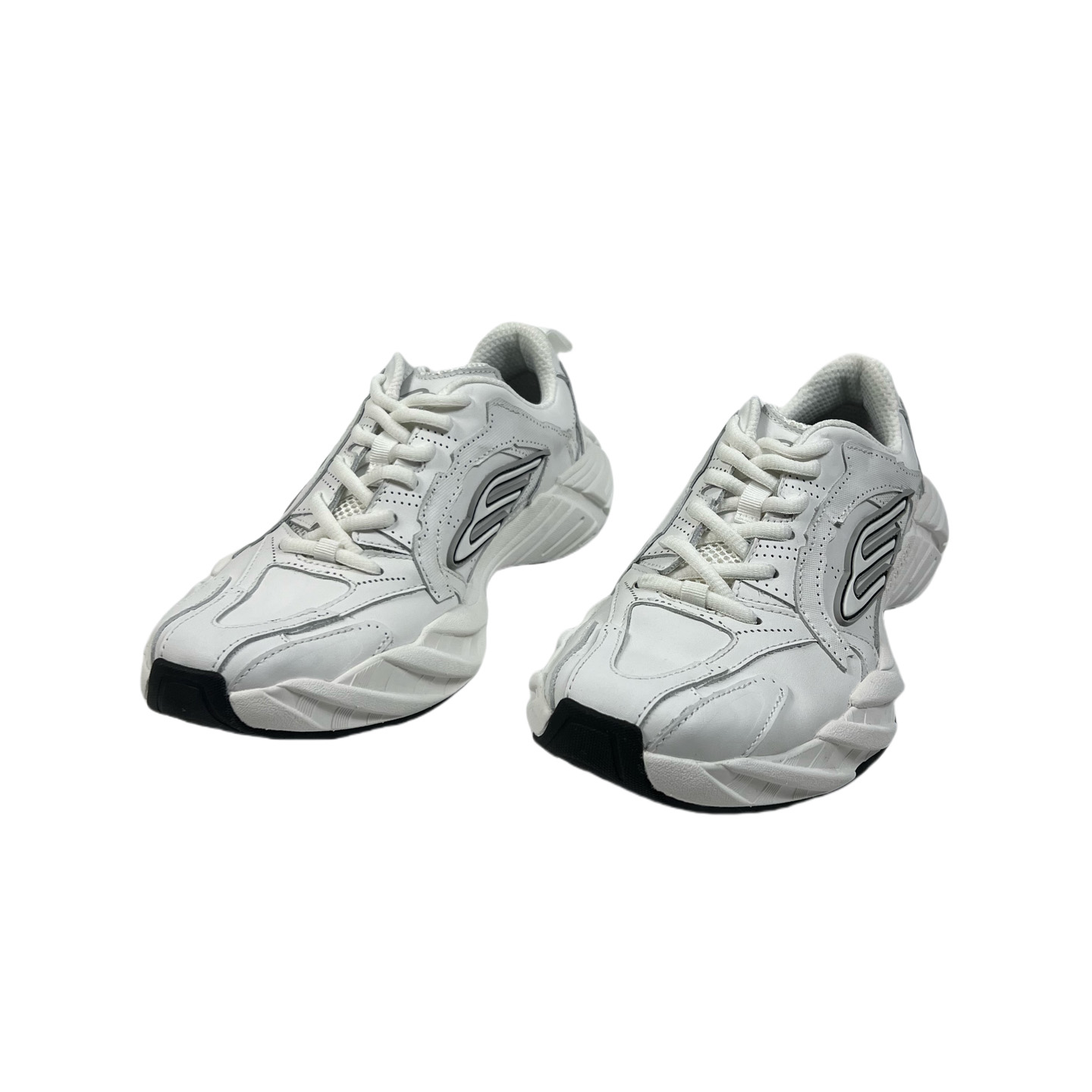 Balenciaga Monday Shoe In White,black And Grey Cowskin And Polyester - DopestKickz