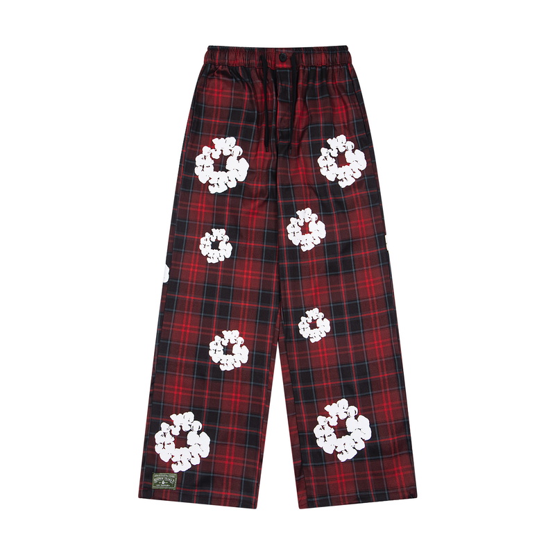 Denim Tears Wreath Pajama Pants 'Red' - DopestKickz