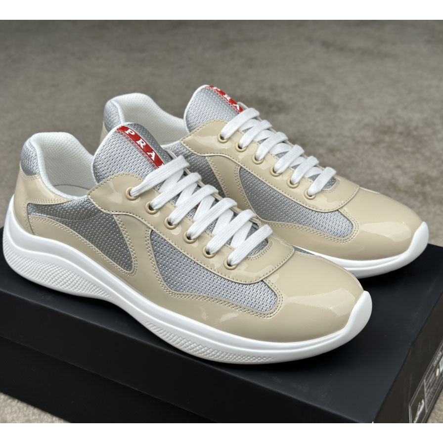 Prada America's Cup Patent Leather And Bike Fabric Sneakers - DopestKickz