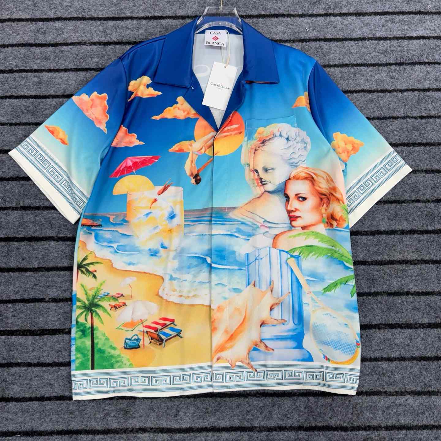 Casablanca Cuban Short Sleeve Silk Shirt - DopestKickz