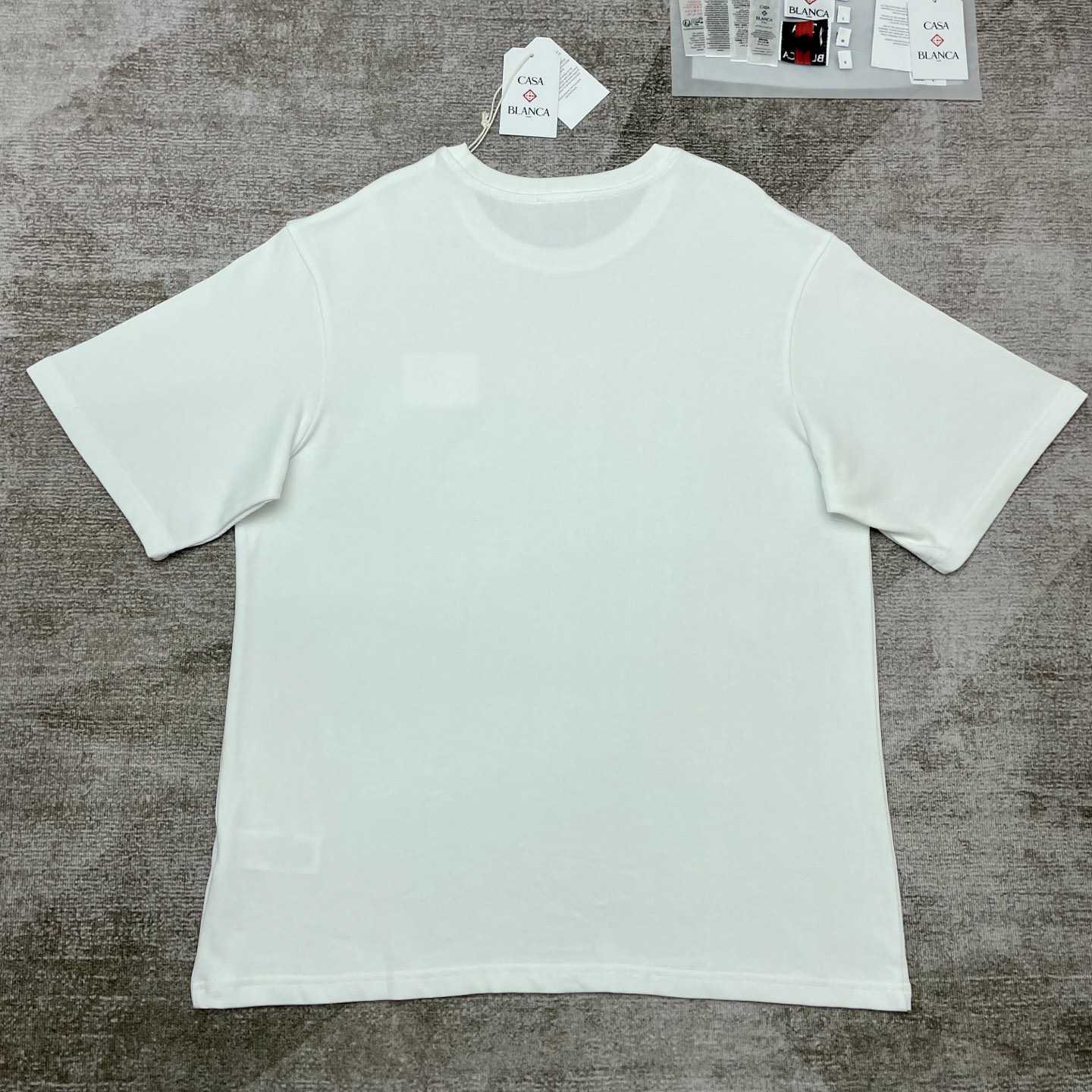 Casablanca White Greek Temple Applique Jersey T-Shirt   C978 - DopestKickz