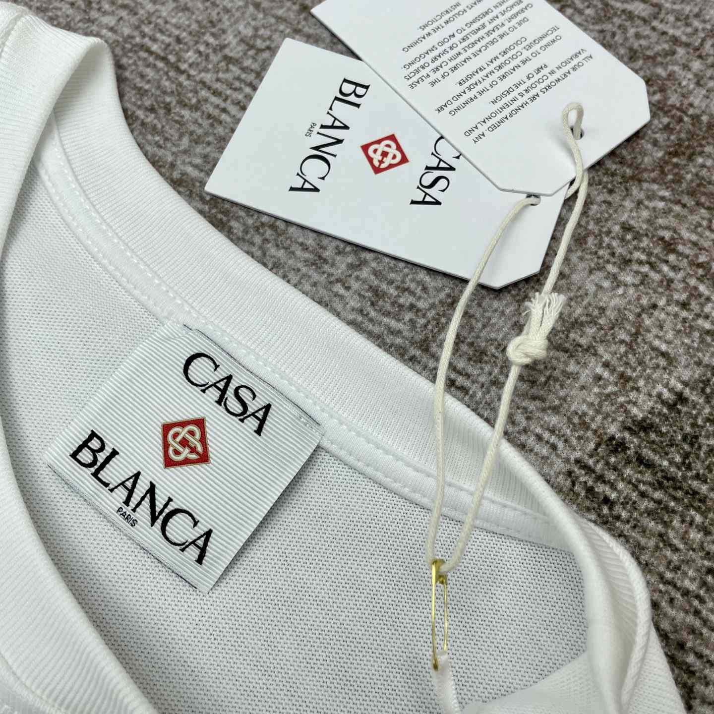 Casablanca White Greek Temple Applique Jersey T-Shirt   C978 - DopestKickz