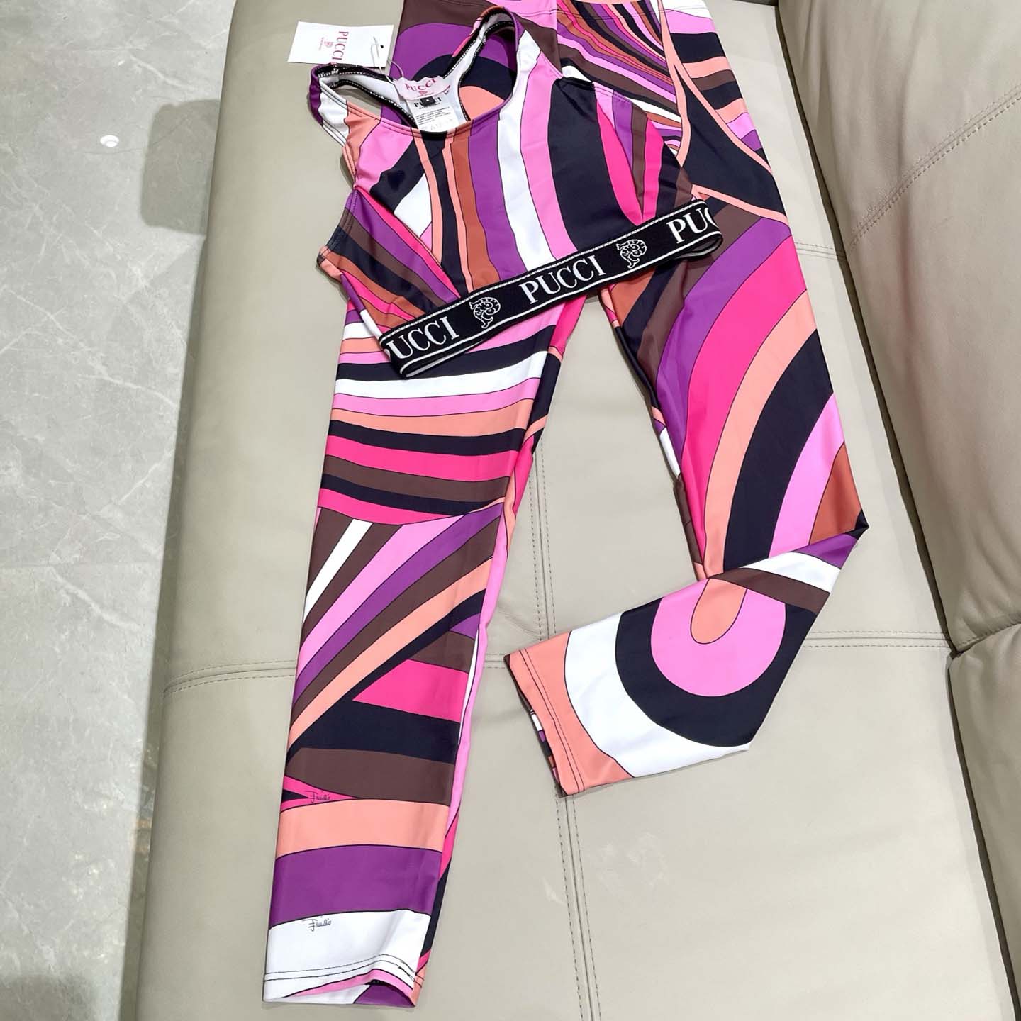 Pucci Iride-Print Crop Top And Leggings  - DopestKickz