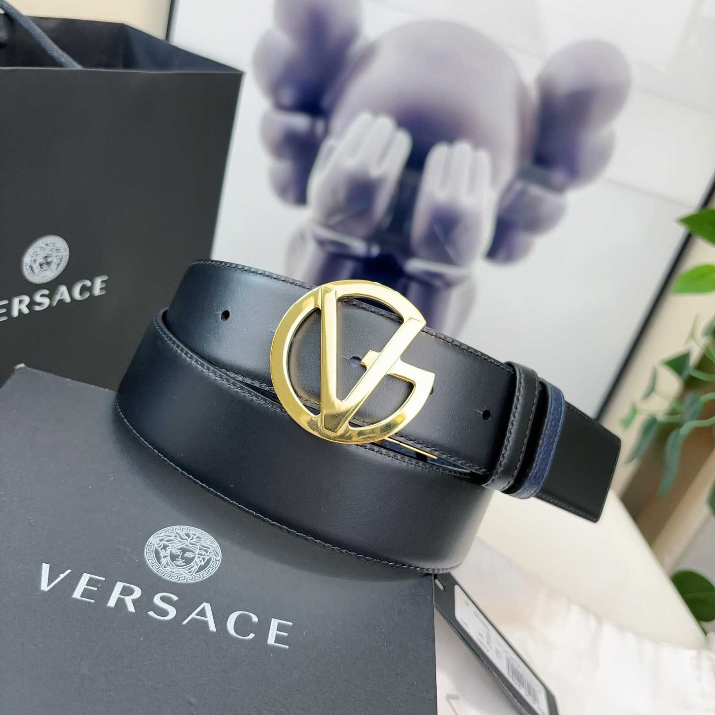 Versace Leather Belt   40mm - DopestKickz