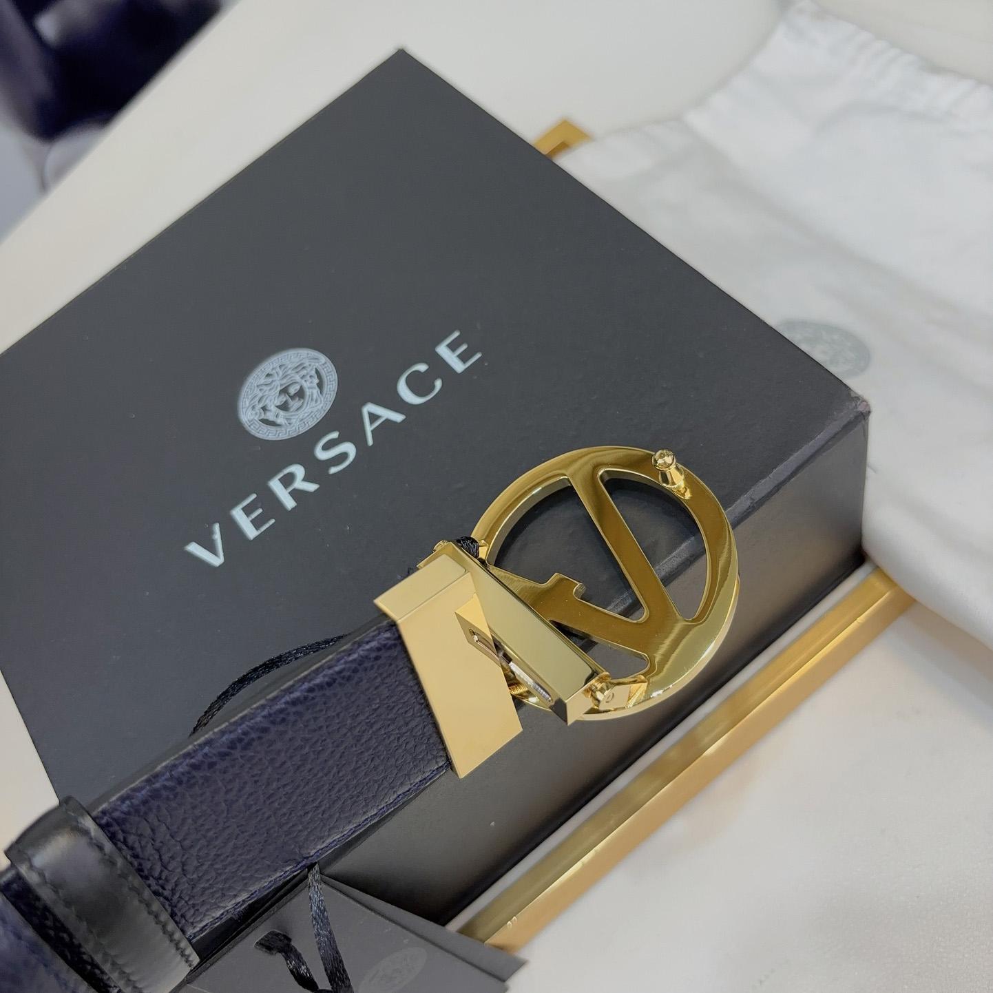 Versace Leather Belt   40mm - DopestKickz