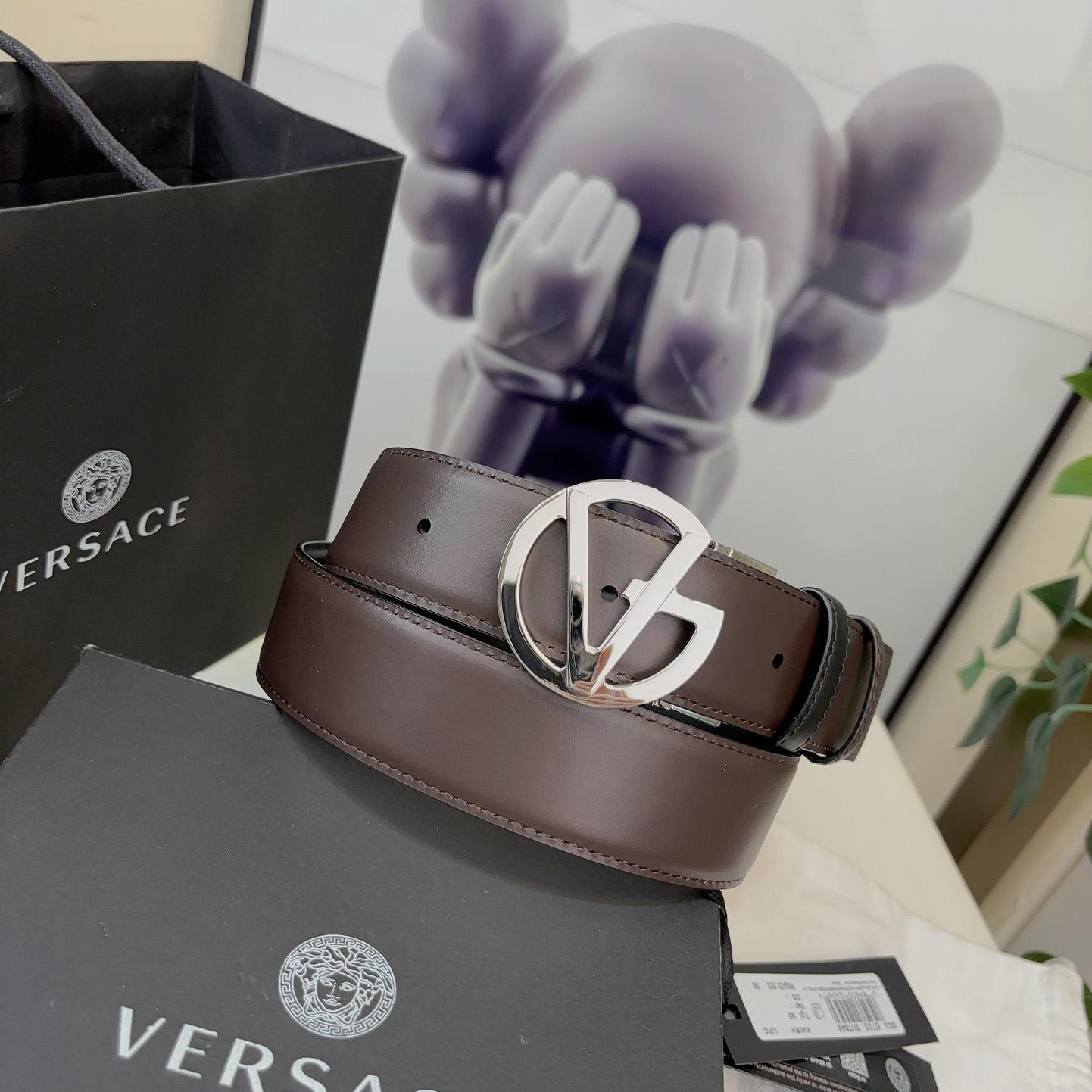 Versace Leather Belt   40mm - DopestKickz