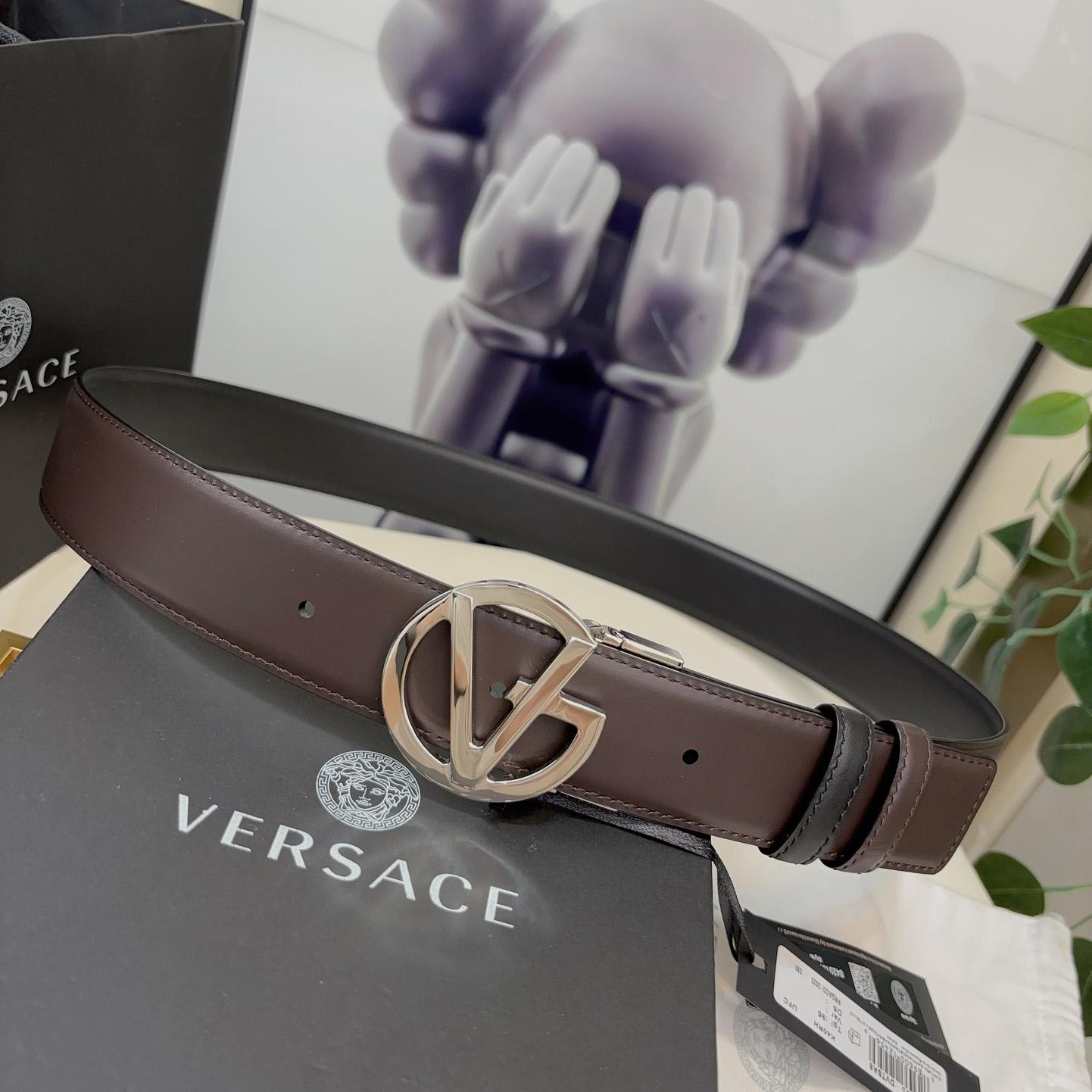 Versace Leather Belt   40mm - DopestKickz