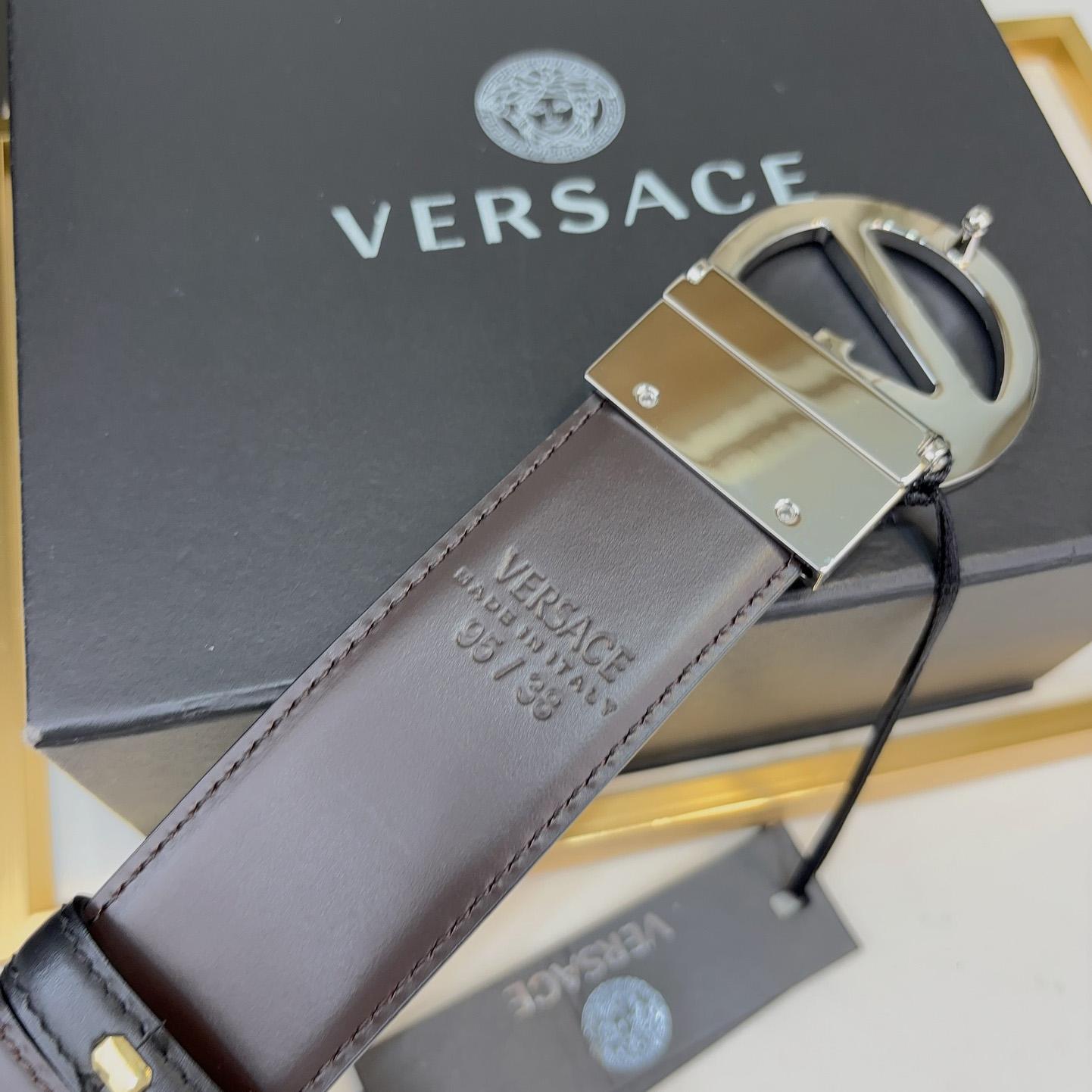 Versace Leather Belt   40mm - DopestKickz