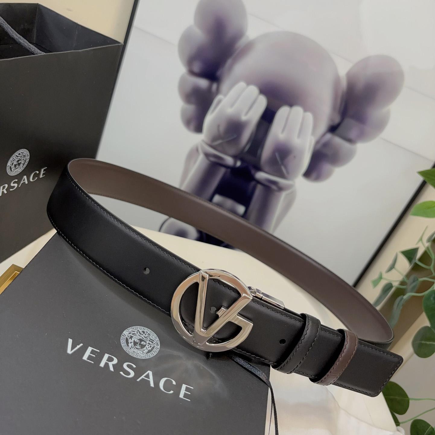 Versace Leather Belt   40mm - DopestKickz