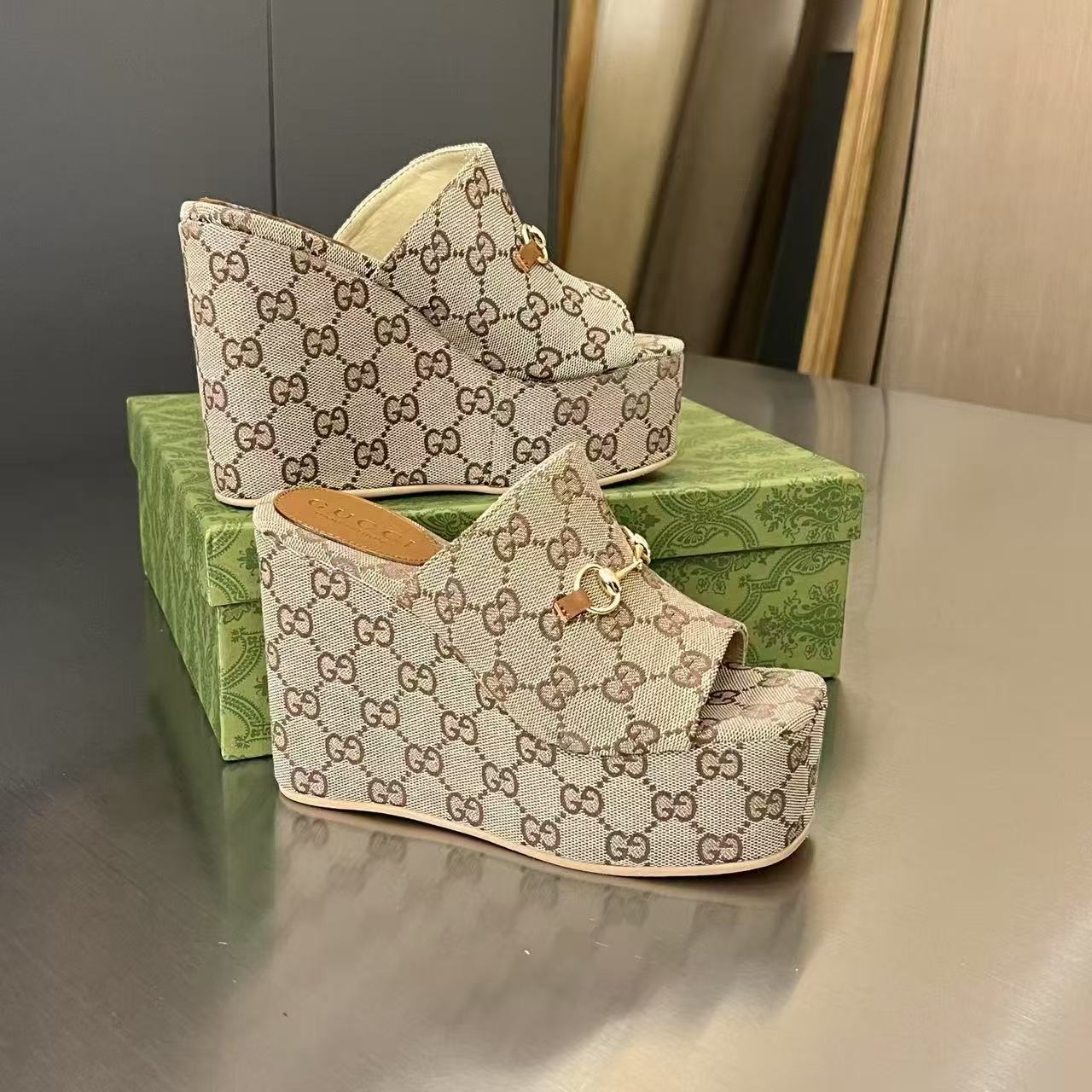 Gucci Women's Wedge Sandal With Horsebit - DopestKickz