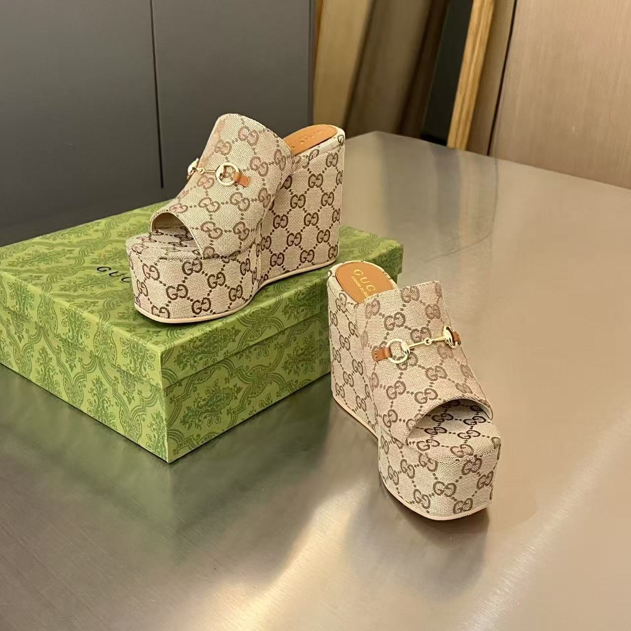 Gucci Women's Wedge Sandal With Horsebit - DopestKickz