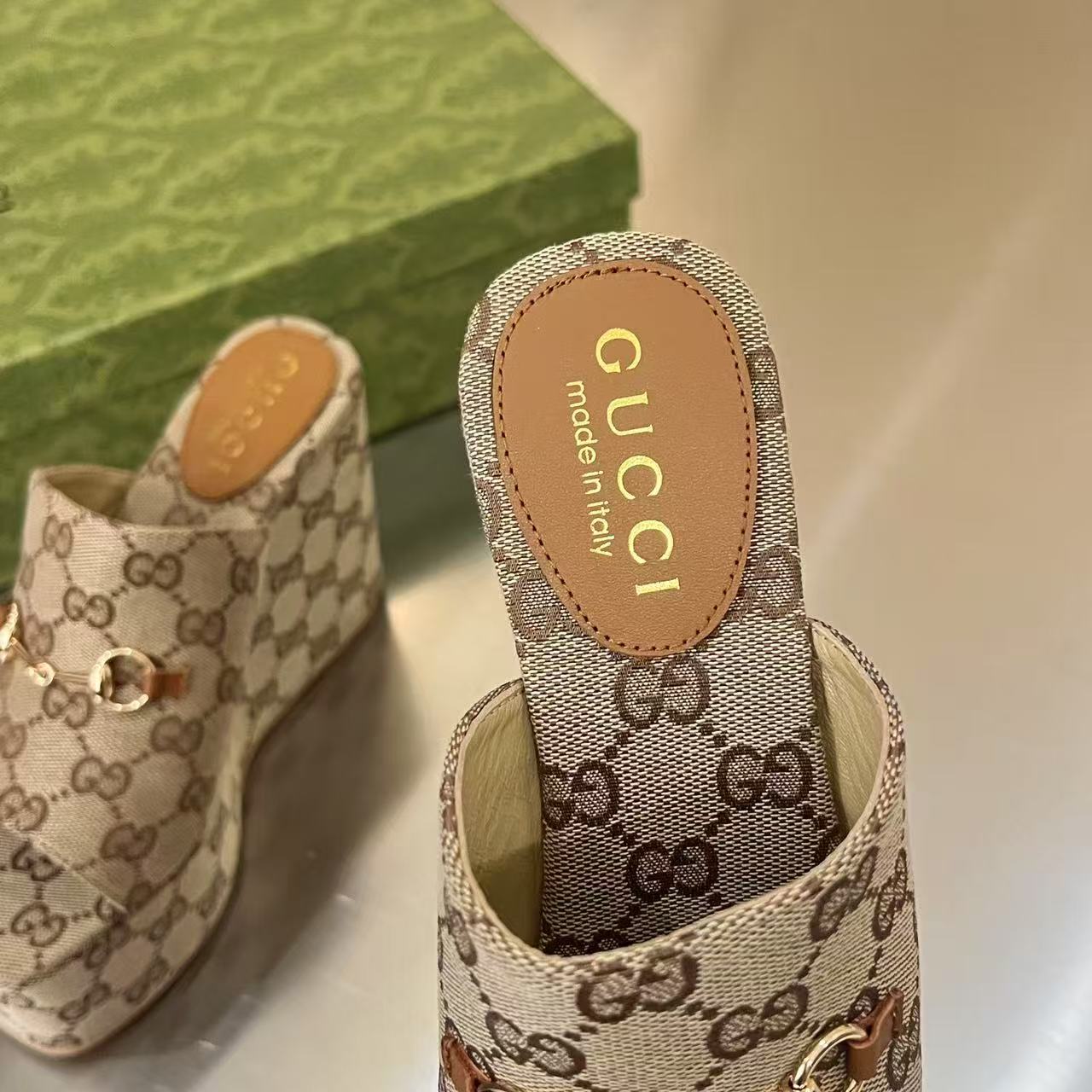 Gucci Women's Wedge Sandal With Horsebit - DopestKickz