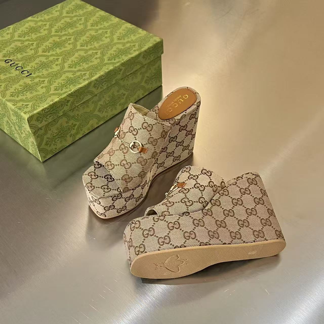 Gucci Women's Wedge Sandal With Horsebit - DopestKickz