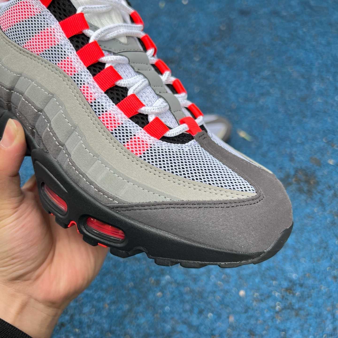 Nike Air Max 95 'White & Solar Red & Granite'   AT28 - DopestKickz