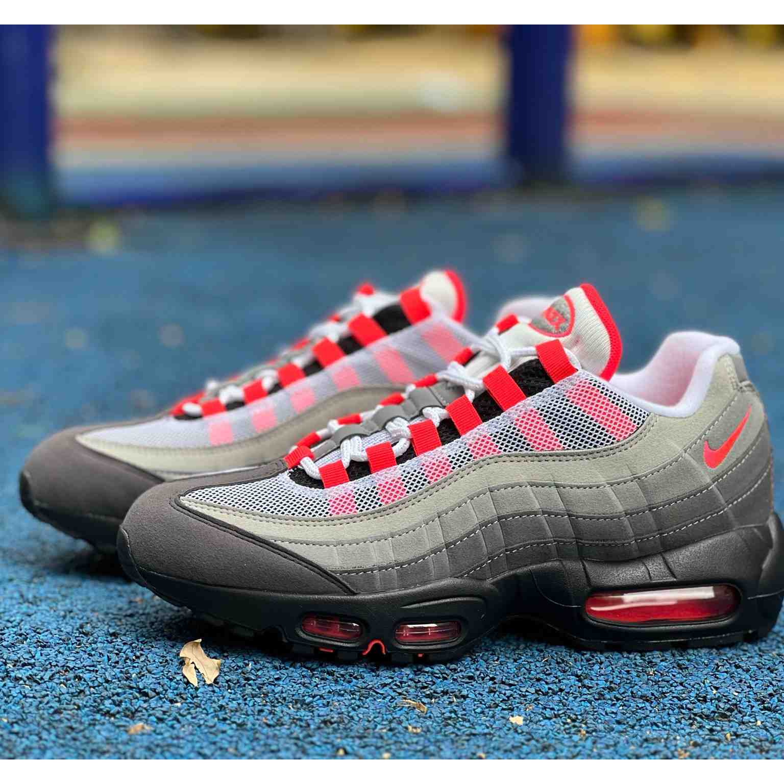Nike Air Max 95 'White & Solar Red & Granite'   AT28 - DopestKickz