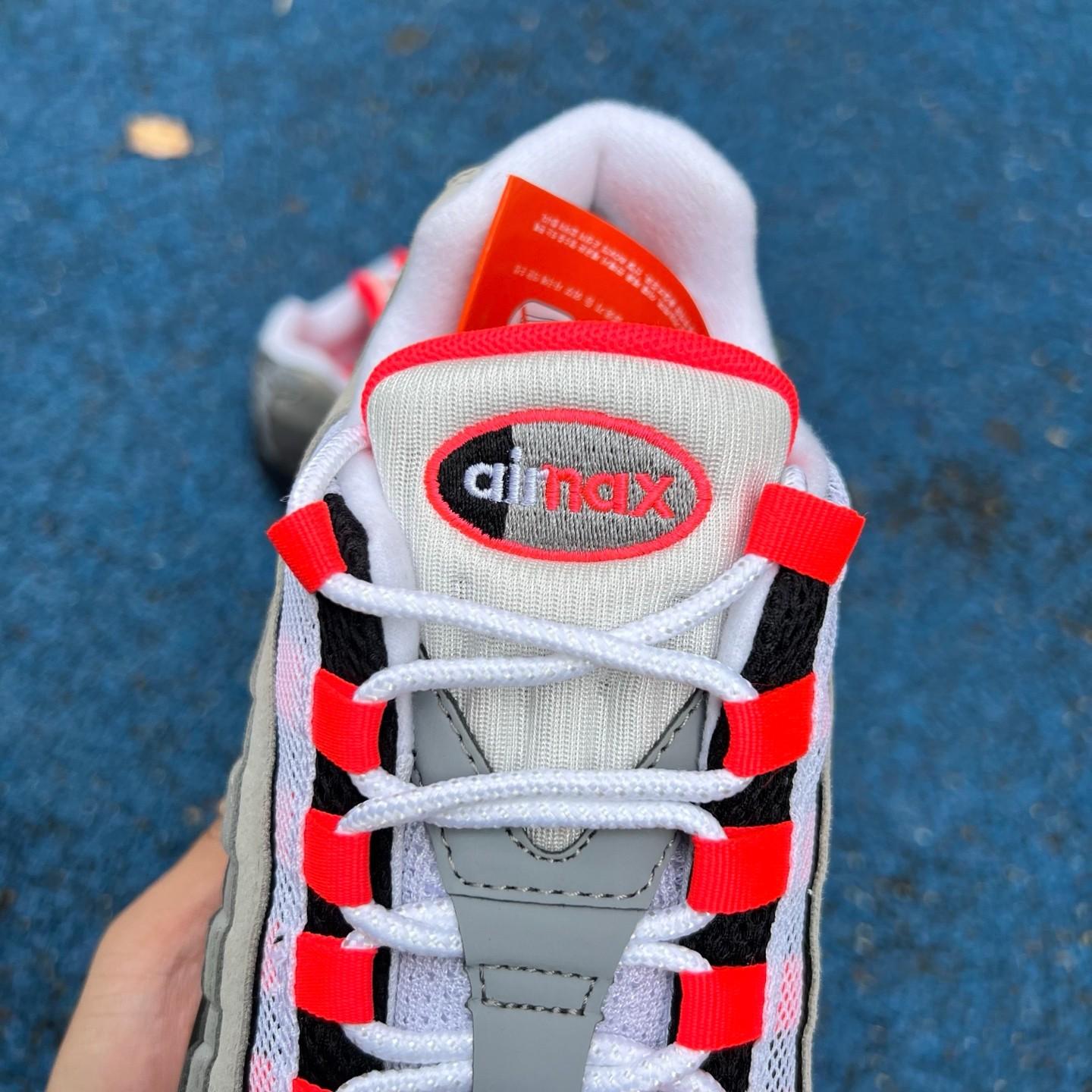 Nike Air Max 95 'White & Solar Red & Granite'   AT28 - DopestKickz