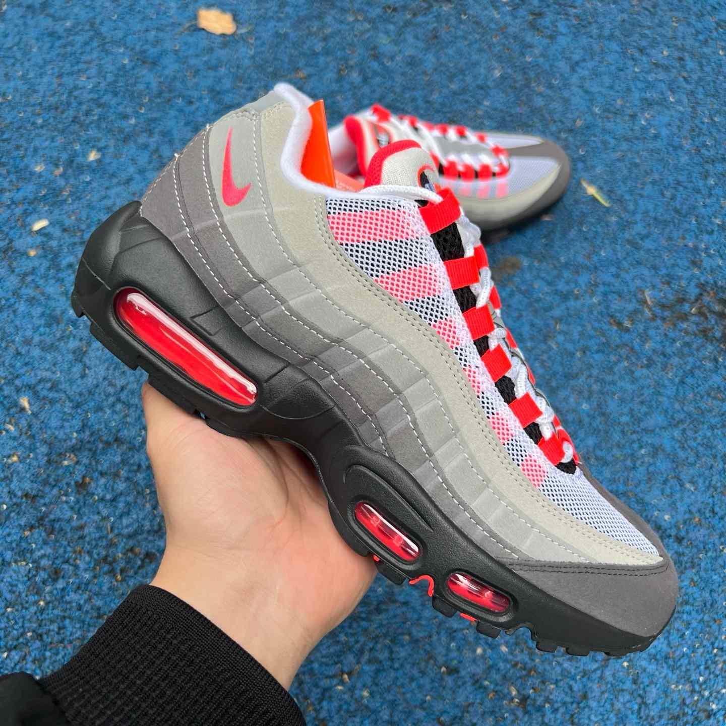 Nike Air Max 95 'White & Solar Red & Granite'   AT28 - DopestKickz