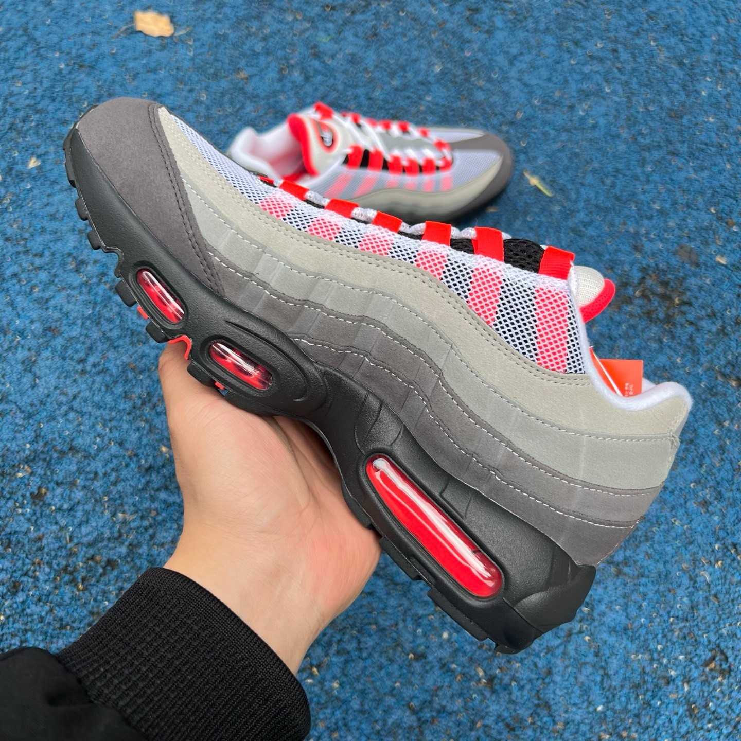 Nike Air Max 95 'White & Solar Red & Granite'   AT28 - DopestKickz