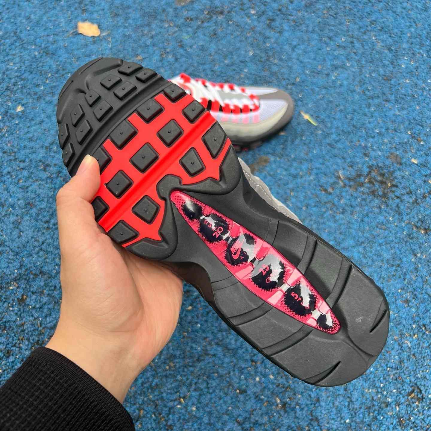 Nike Air Max 95 'White & Solar Red & Granite'   AT28 - DopestKickz