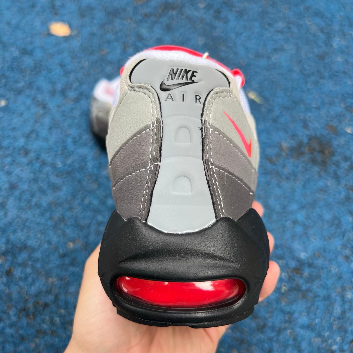 Nike Air Max 95 'White & Solar Red & Granite'   AT28 - DopestKickz