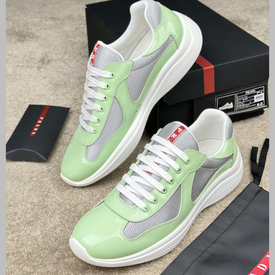 Prada Patent Leather And Technical fabric Prada America's Cup Sneakers - DopestKickz