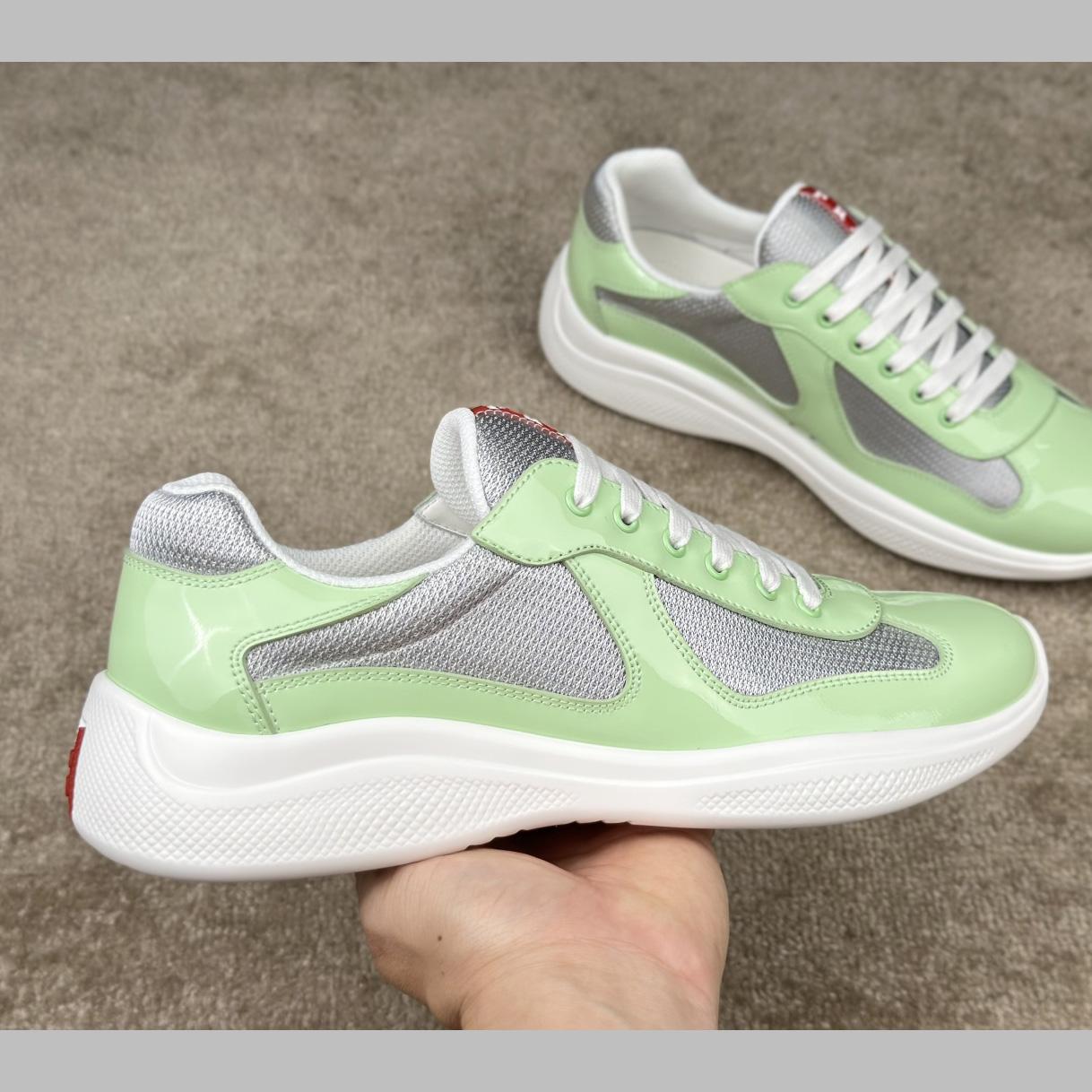 Prada Patent Leather And Technical fabric Prada America's Cup Sneakers - DopestKickz