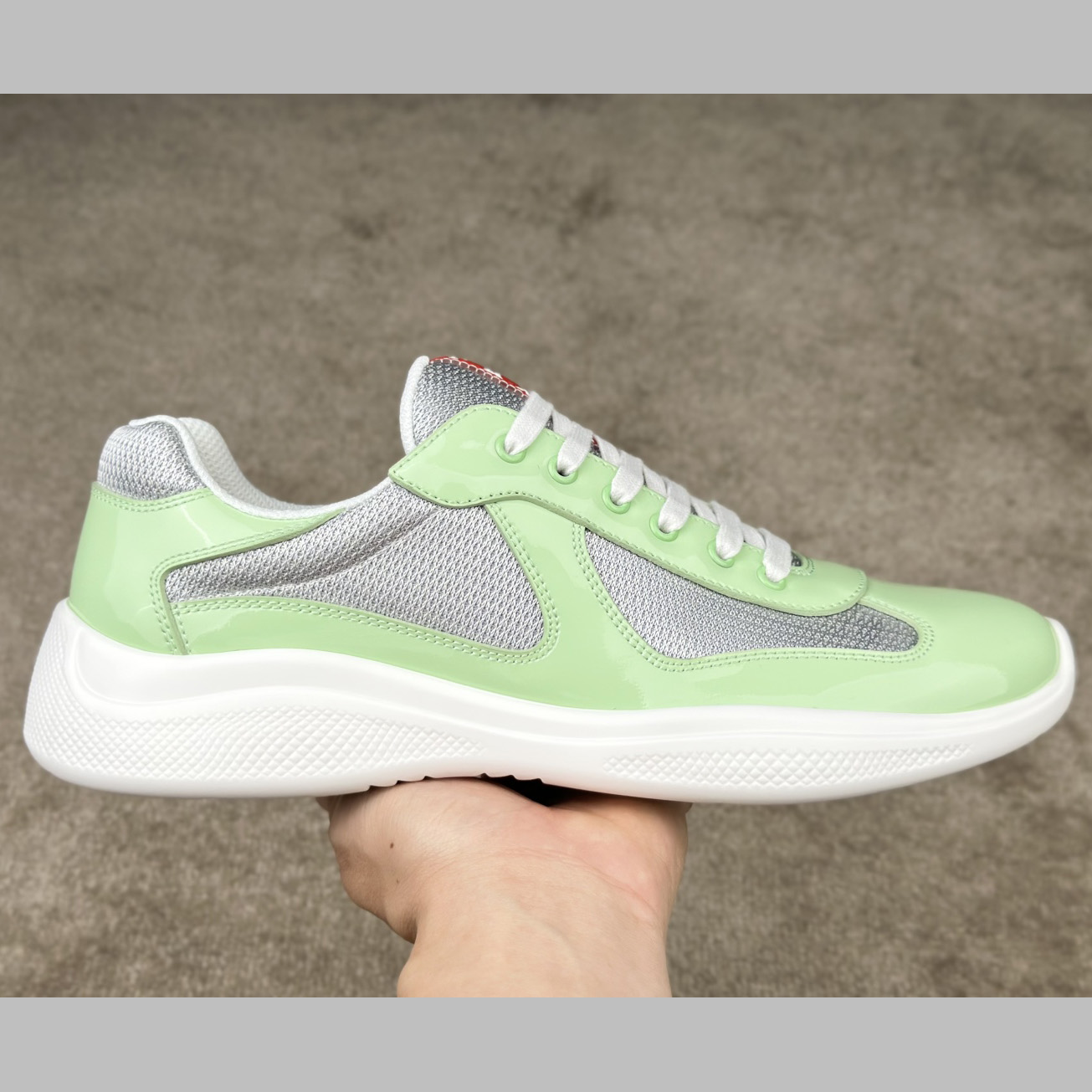 Prada Patent Leather And Technical fabric Prada America's Cup Sneakers - DopestKickz
