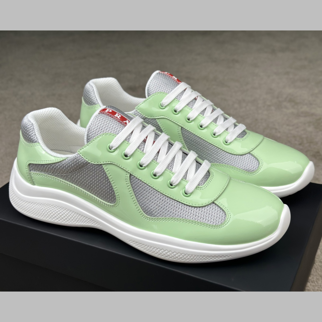 Prada Patent Leather And Technical fabric Prada America's Cup Sneakers - DopestKickz
