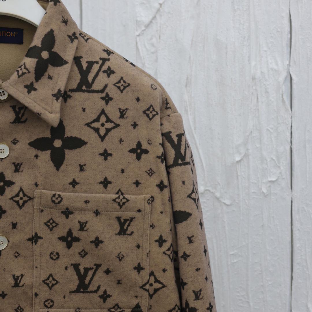Louis Vuitton Monogram Double Face Wool, Silk And Cashmere-Blend Overshirt  1AFYF5 - DopestKickz