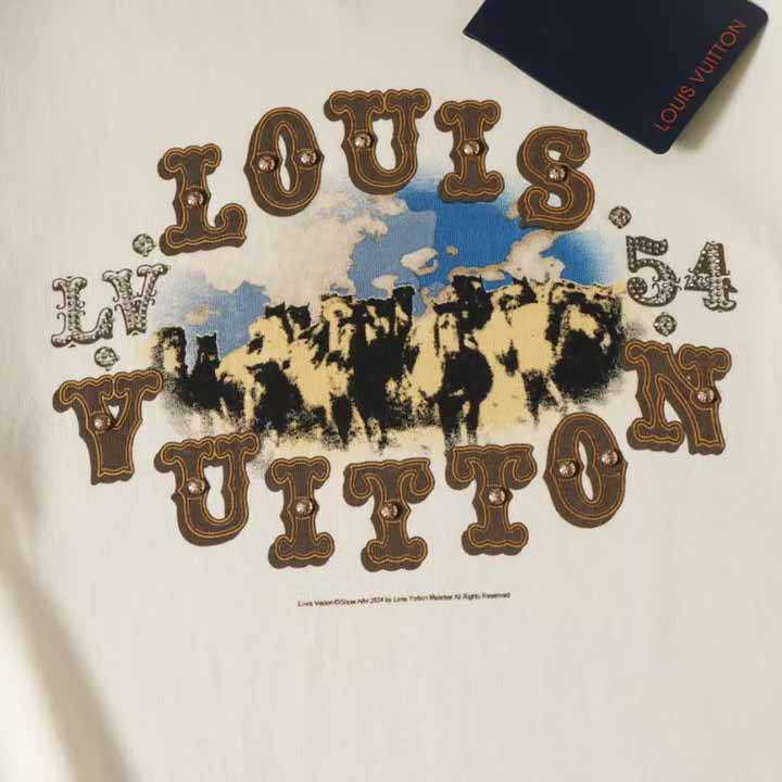 Louis Vuitton Graphic Cotton And Linen-Blend T-Shirt     1AFWUV - DopestKickz