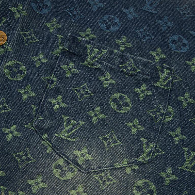 Louis Vuitton Rainbow Monogram Short-Sleeved Denim Shirt - DopestKickz