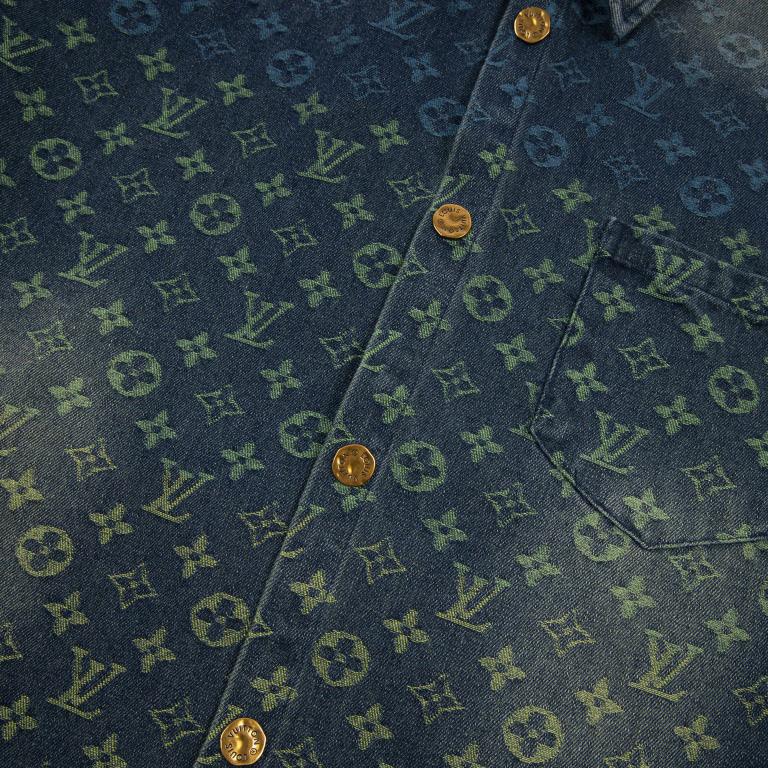 Louis Vuitton Rainbow Monogram Short-Sleeved Denim Shirt - DopestKickz