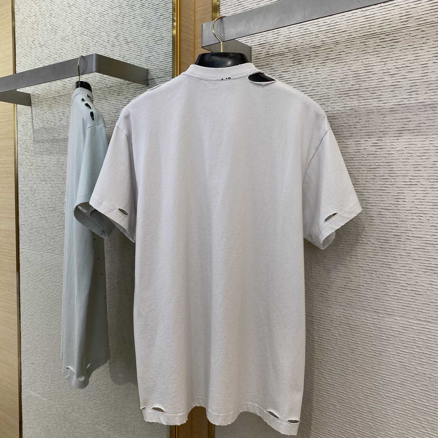 Balenciaga Eye Chart Distressed Oversize Cotton T-shirt - DopestKickz