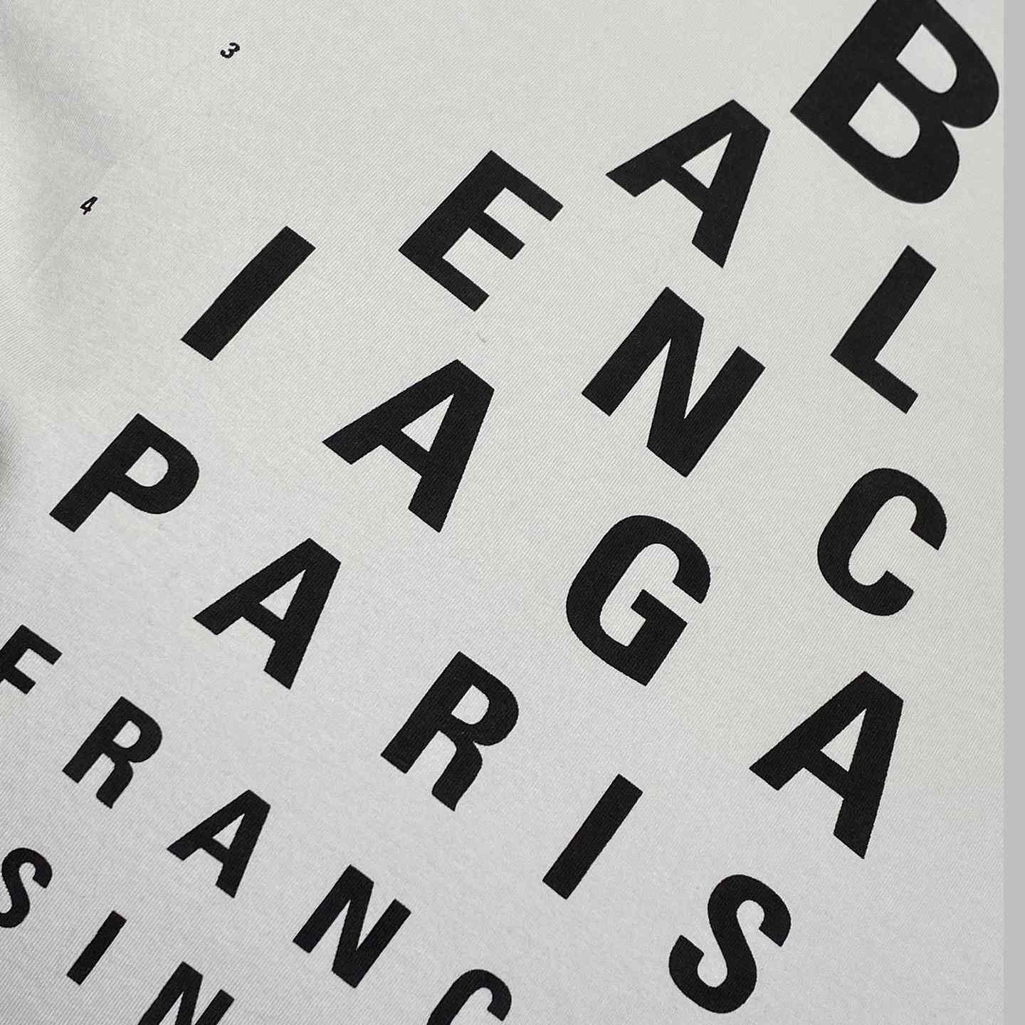 Balenciaga Eye Chart Distressed Oversize Cotton T-shirt - DopestKickz