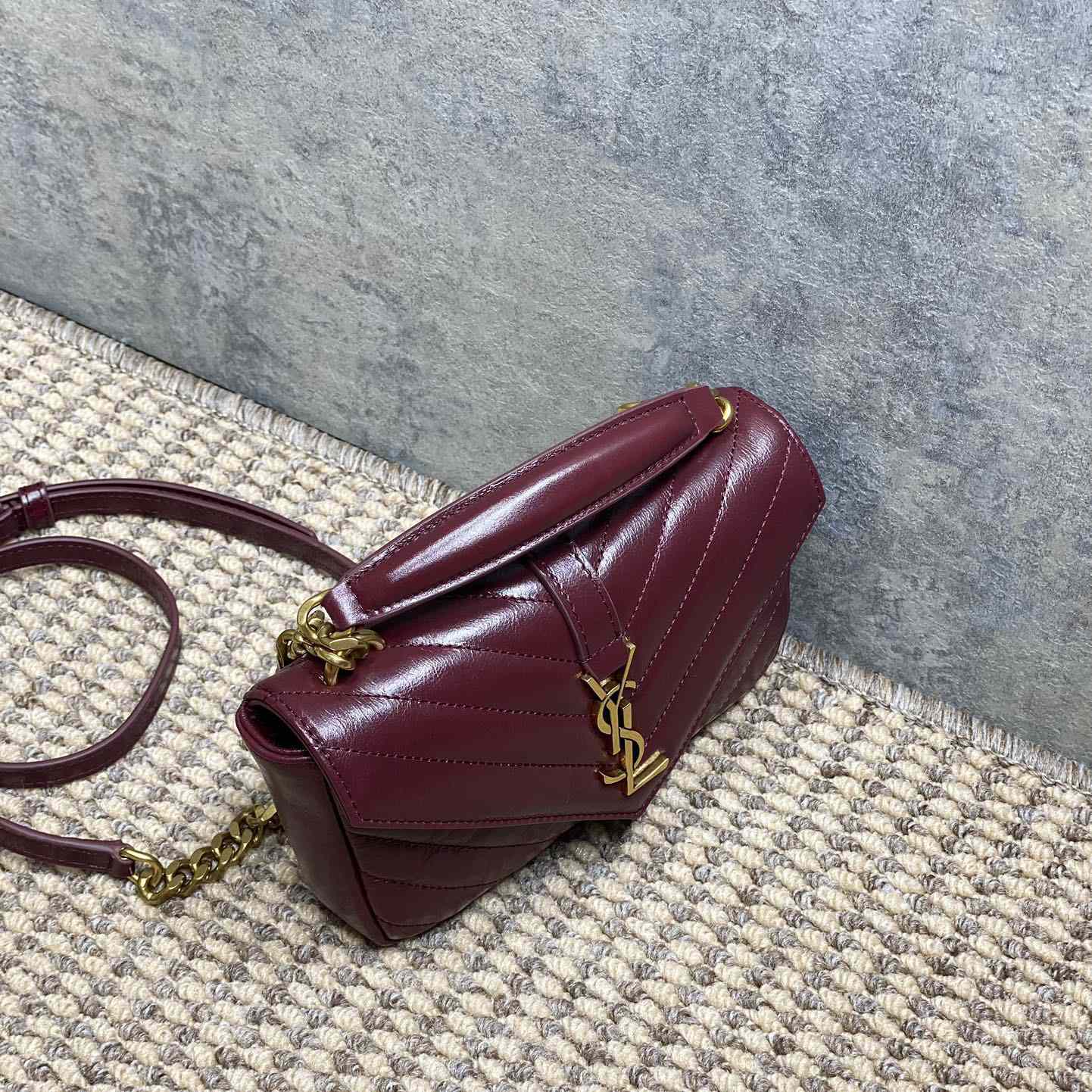 Saint Laurent College Mini In Shiny Leather - DopestKickz