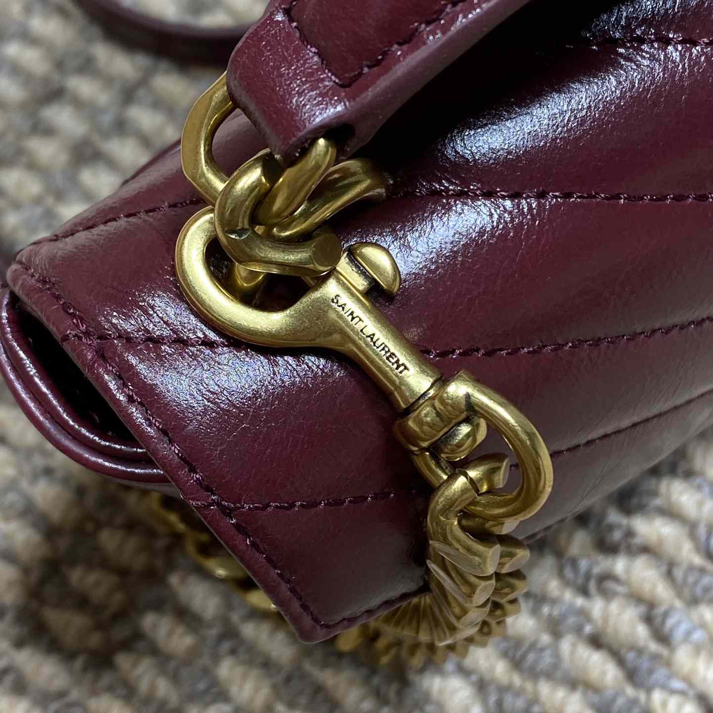 Saint Laurent College Mini In Shiny Leather - DopestKickz