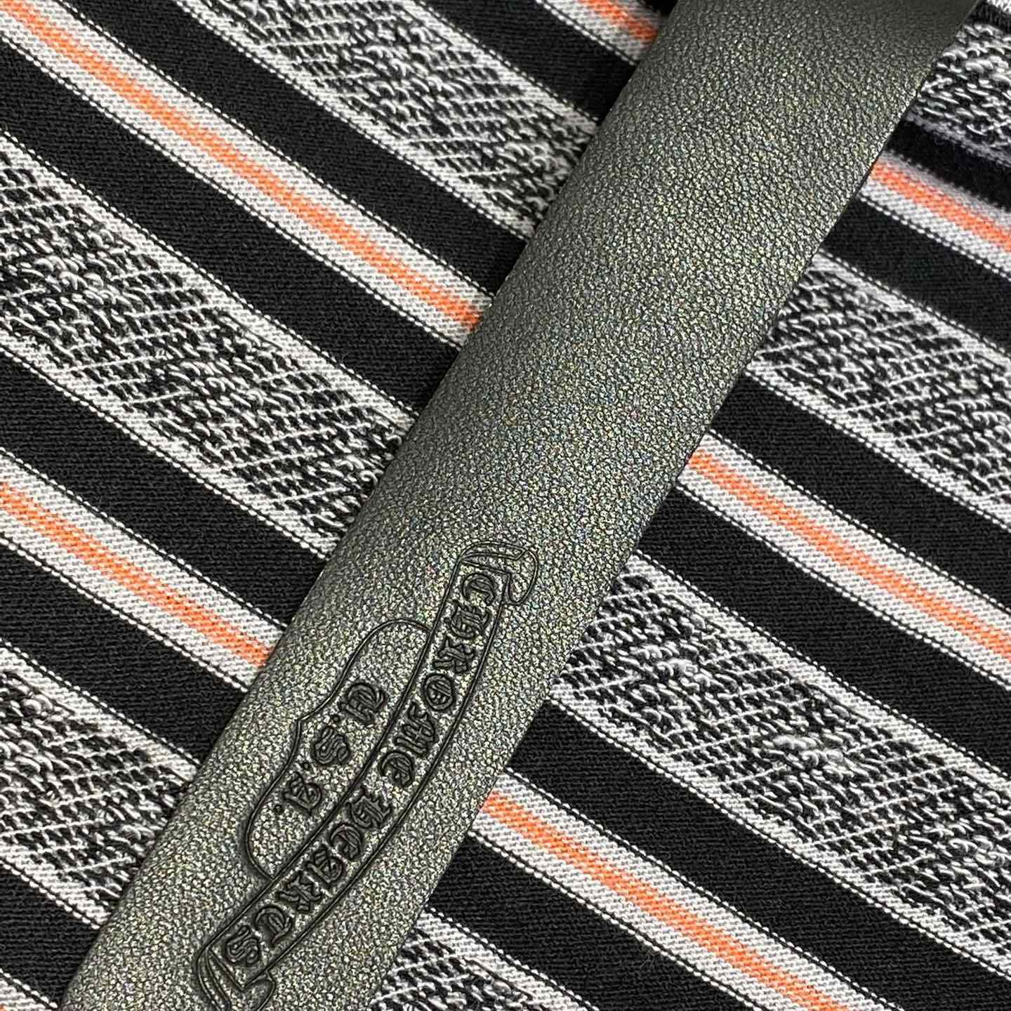 Chrome Hearts Script Logo Stripe Short Sleeve Tee - DopestKickz